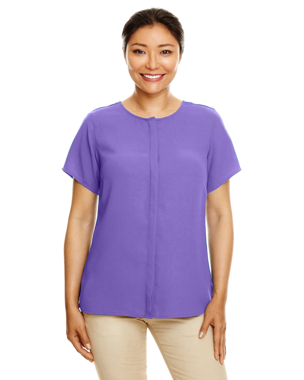 DP612W Devon & Jones Ladies Perfect Fit Short-Sleeve Crepe Blouse