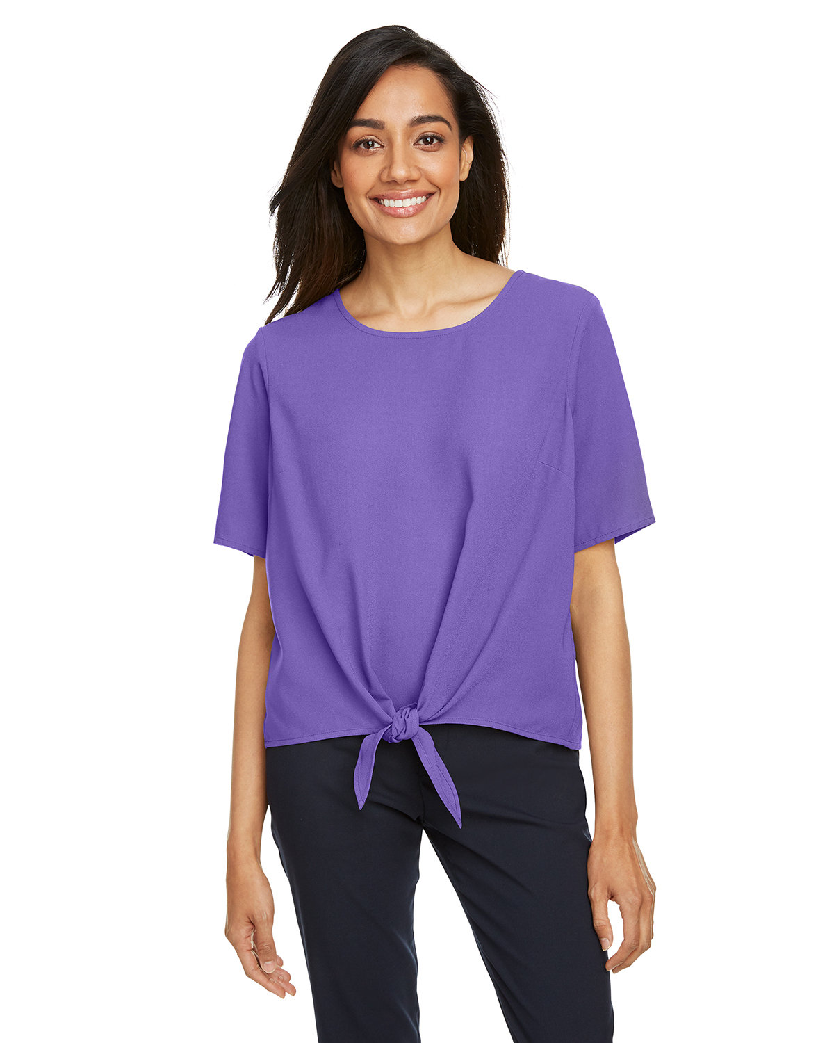 DP617W Devon & Jones Ladies Perfect Fit Tie-Front Blouse