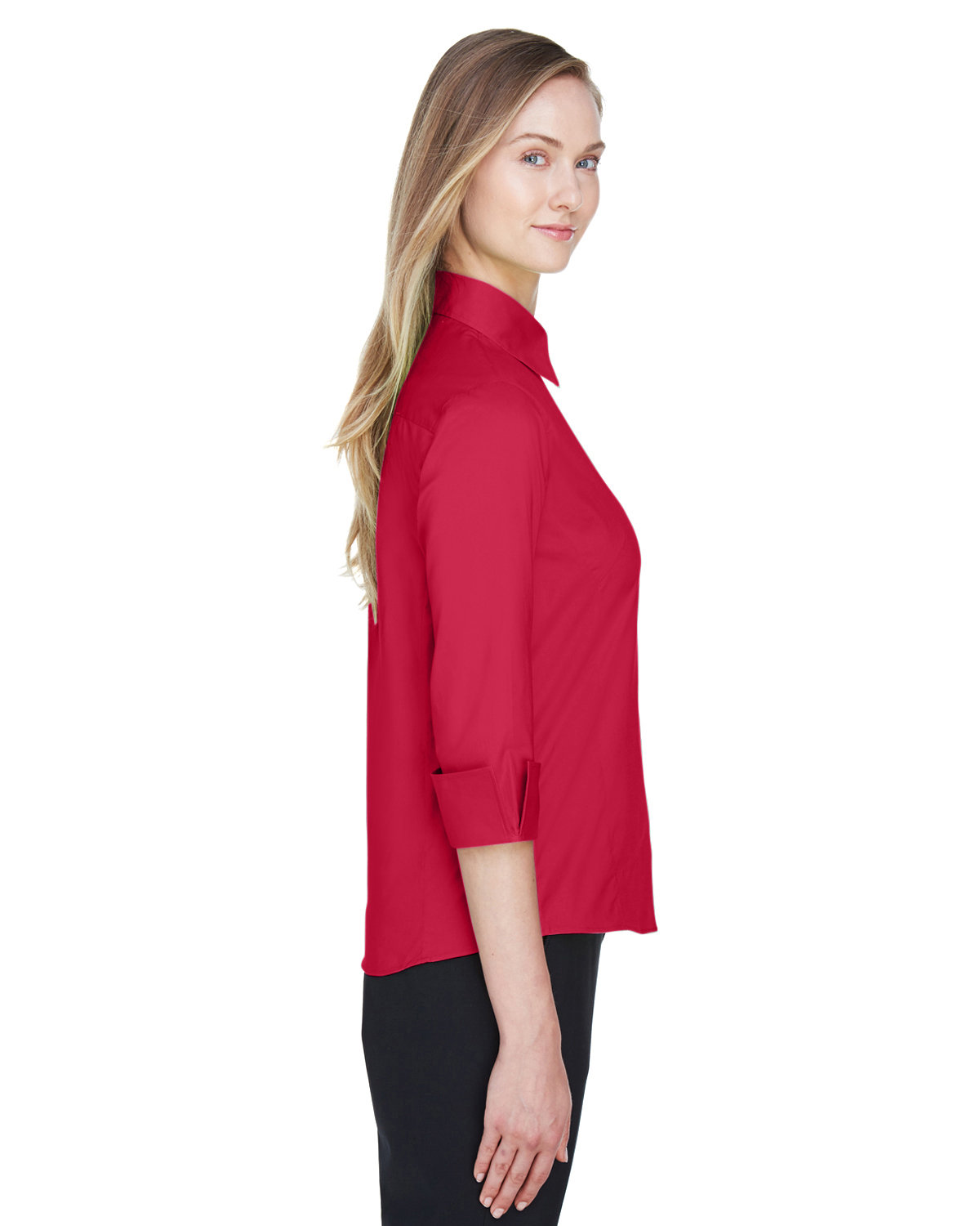 DP625W Devon & Jones Ladies Perfect Fit 3/4-Sleeve Stretch Poplin Blouse - Siide Image