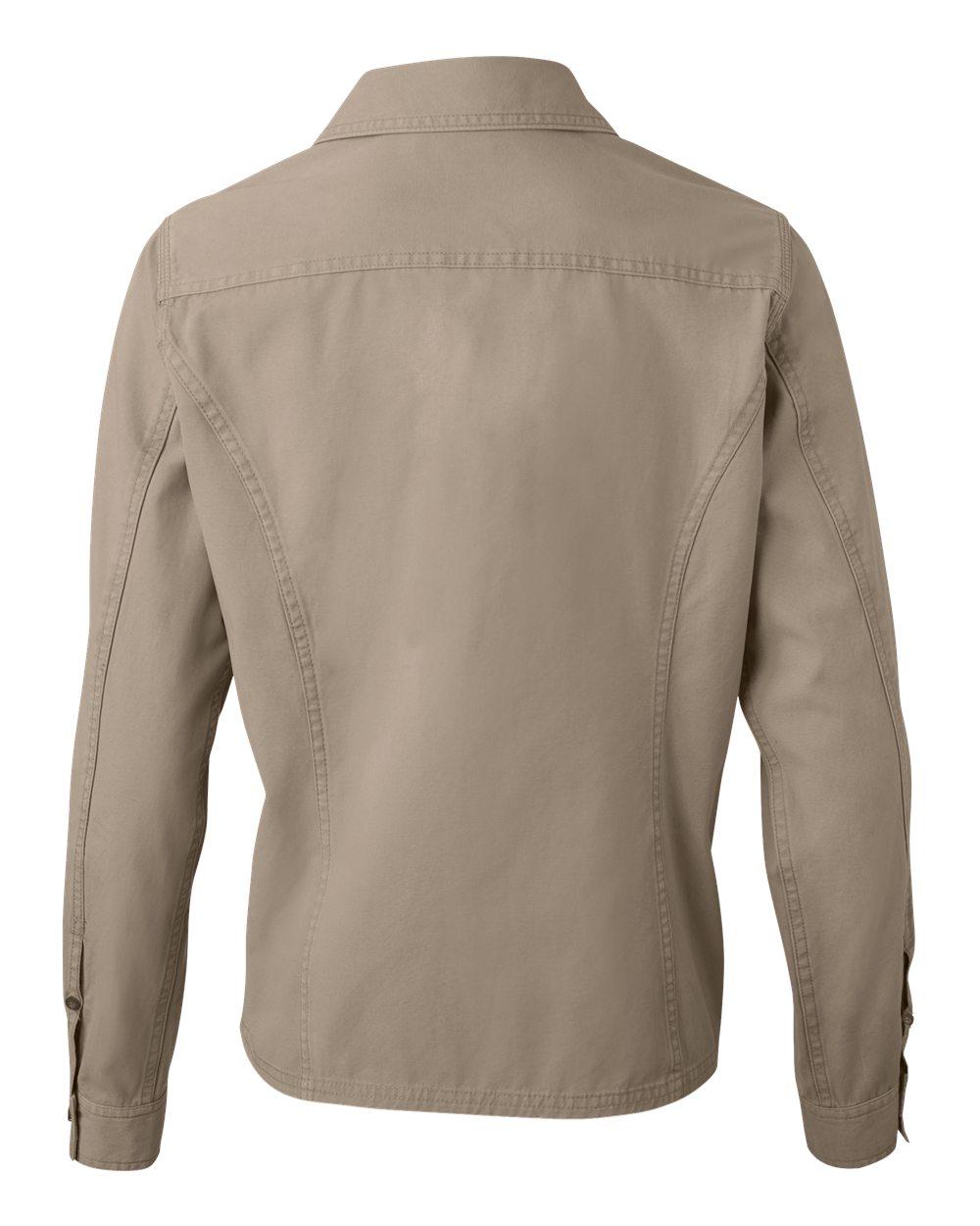 8284 Dri Duck Sawtooth Collection Womens Mortar Long Sleeve Shirt - Back Image