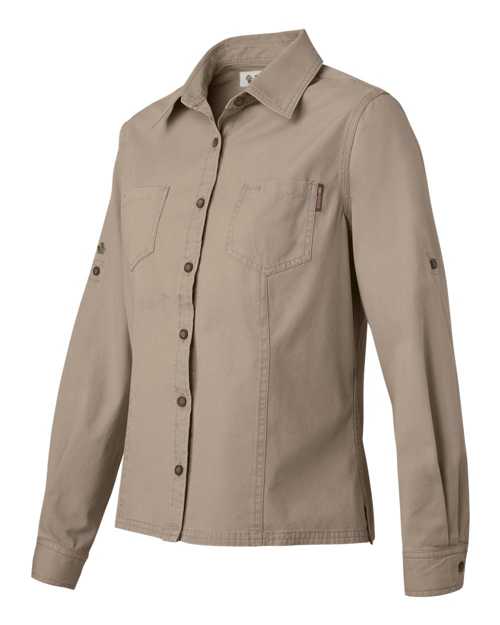 8284 Dri Duck Sawtooth Collection Womens Mortar Long Sleeve Shirt - Siide Image