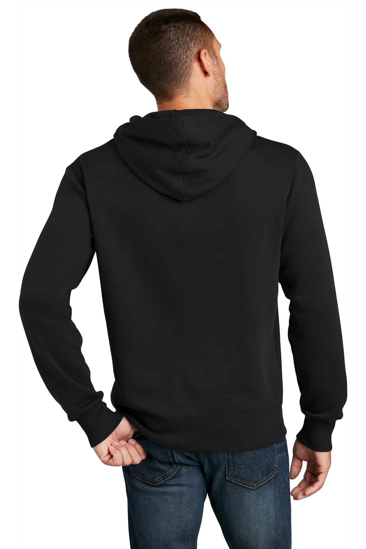DT1101 District Perfect Weight Fleece Hoodie - Back Image