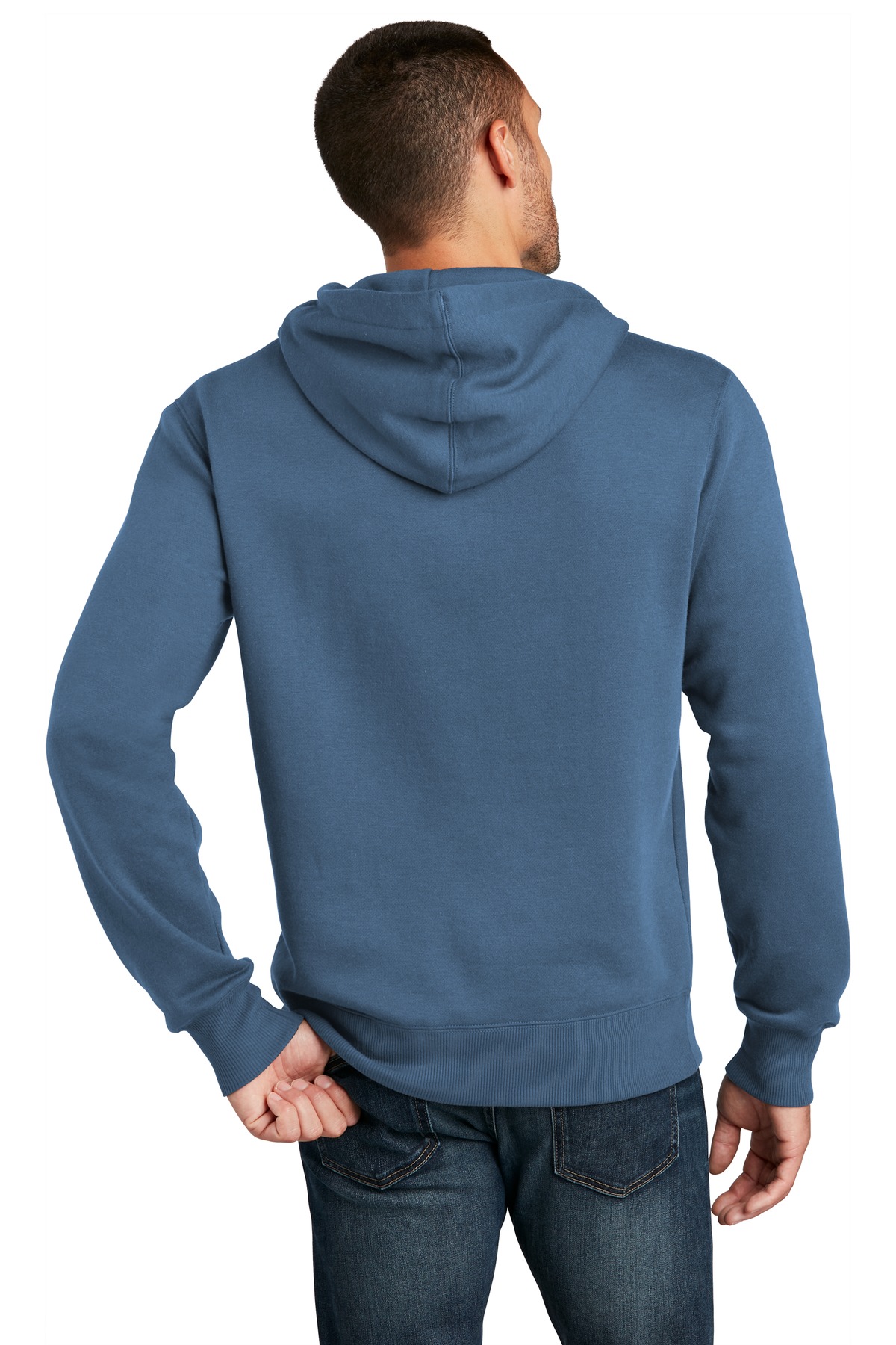 DT1101 District Perfect Weight Fleece Hoodie - Back Image