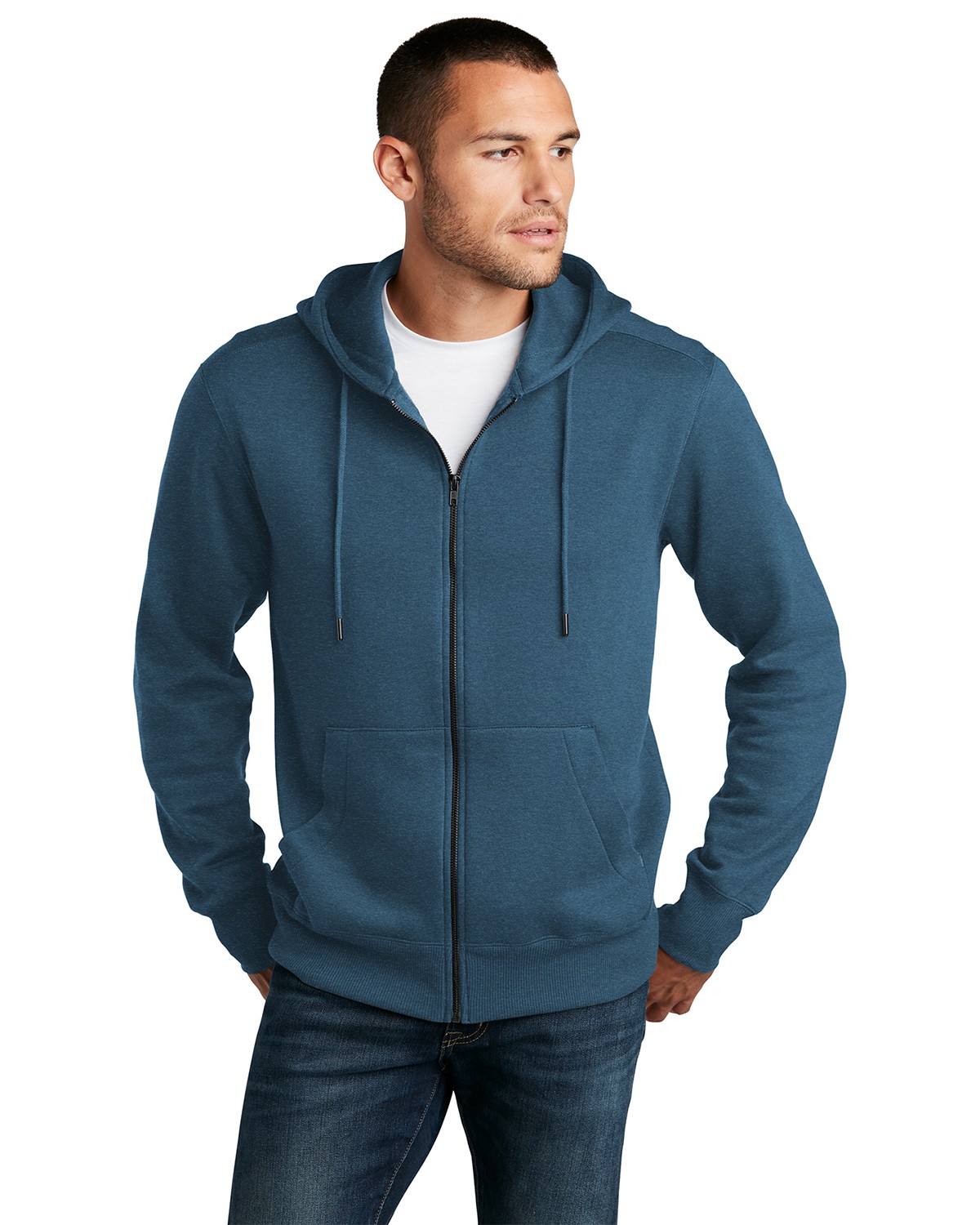 DT1103 District Perfect Weight Fleece Full-Zip Hoodie