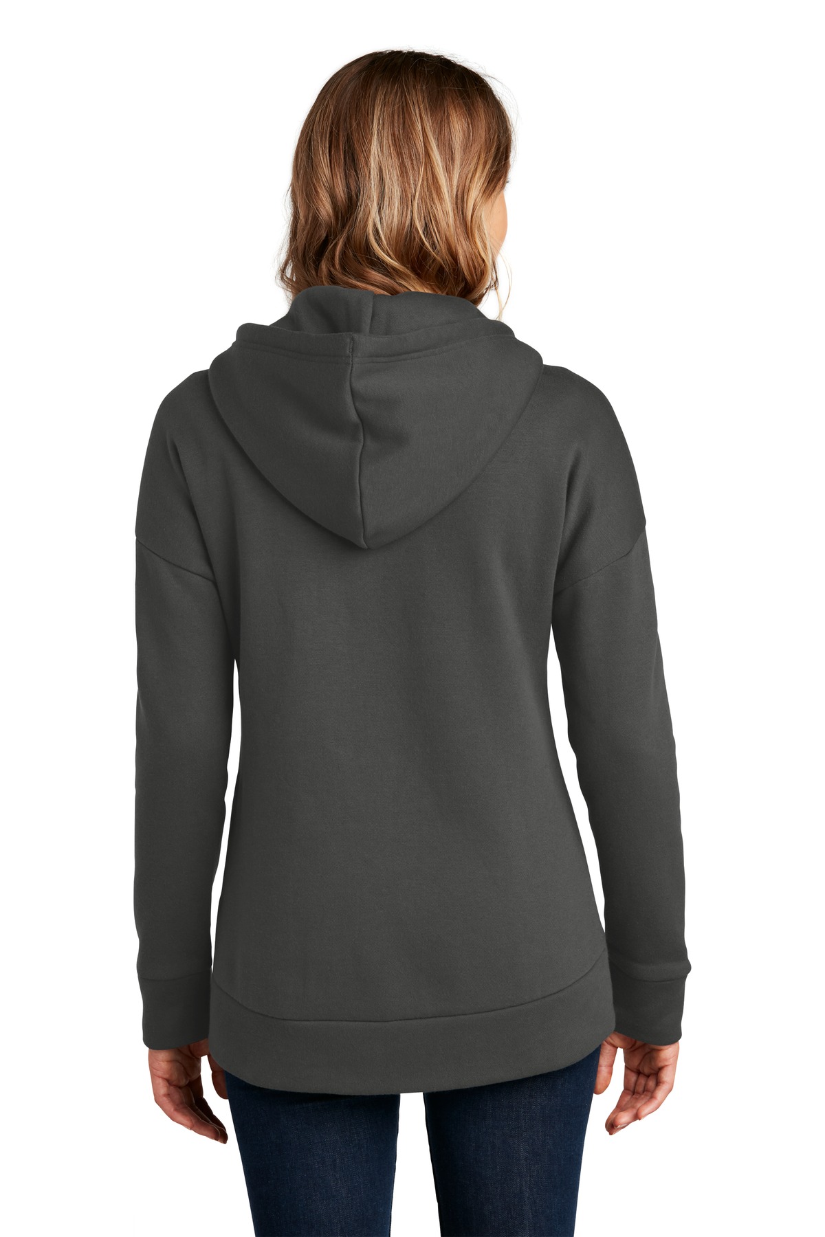 DT1104 District Womens Perfect Weight Fleece Drop Shoulder Full-Zip Hoodie DT1104 District Womens Perfect Weight Fleece Drop Shoulder Full-Zip Hoodie - Back Image