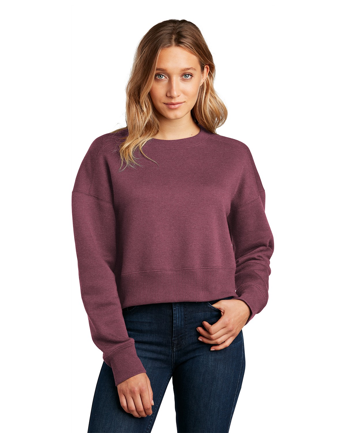 DT1105 District Womens Perfect Weight Fleece Cropped Crew Zoom Image