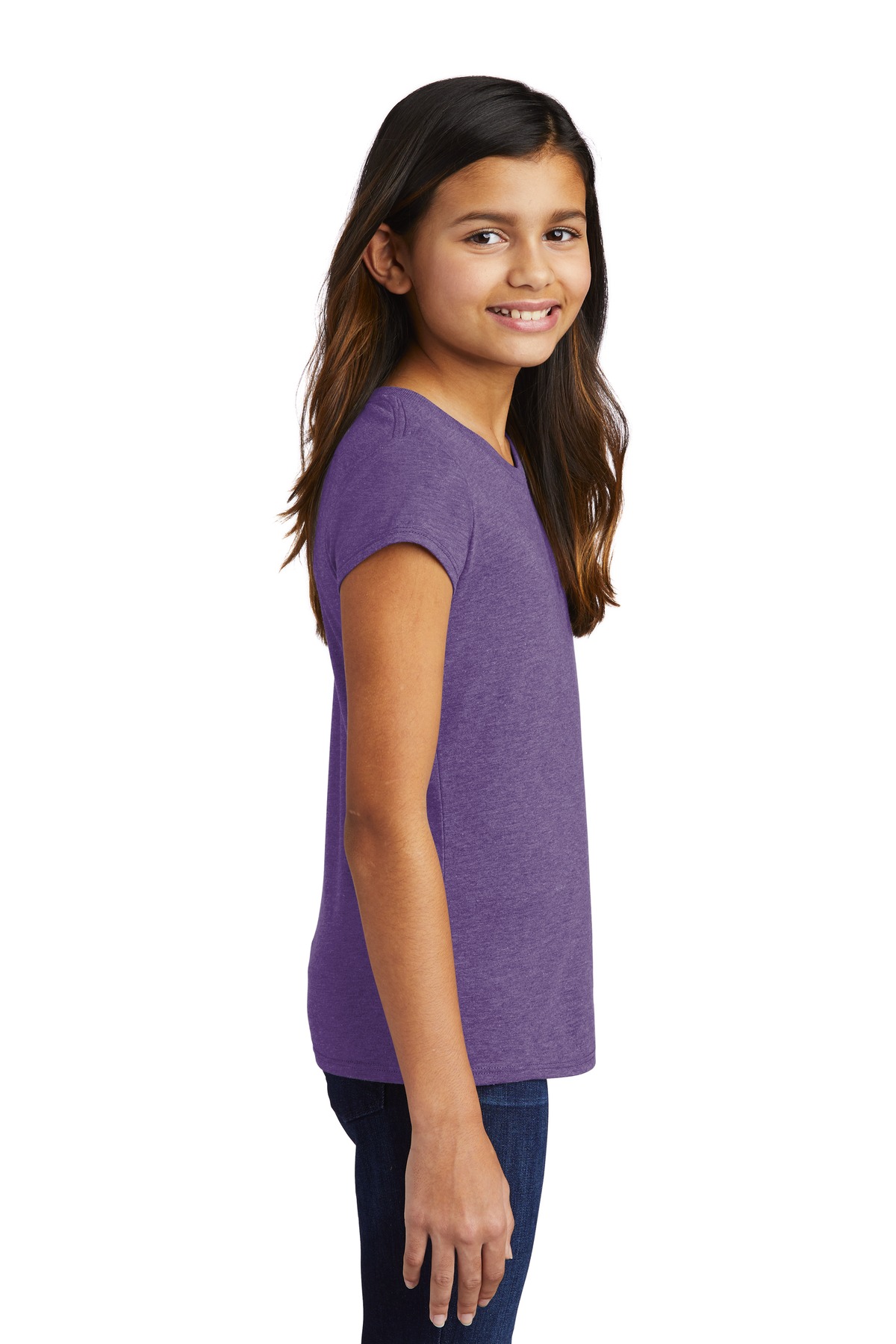 DT130YG District Girls Perfect Tri Tee - Siide Image