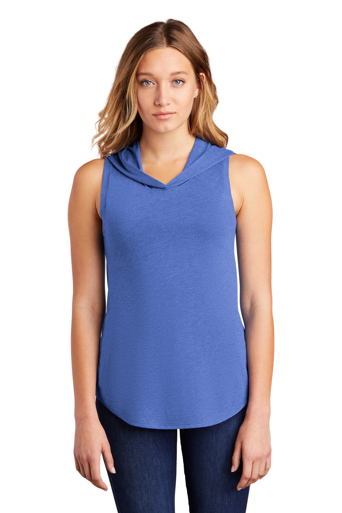 DT1375 District Womens Perfect Tri Sleeveless Hoodie Zoom Image