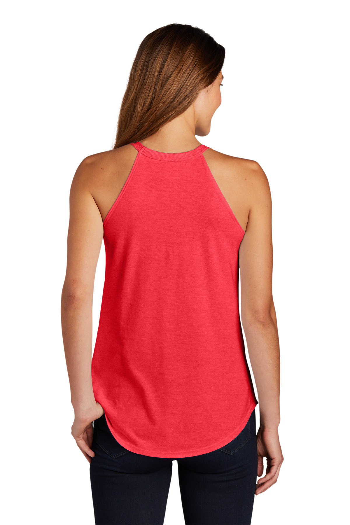 DT137L District Womens Perfect Tri Rocker Tank. - Back Image