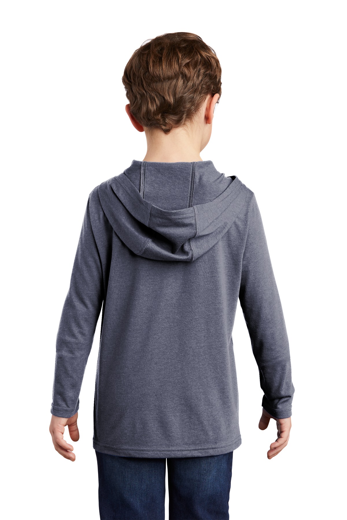 DT139Y District Youth Perfect Tri Long Sleeve Hoodie - Back Image
