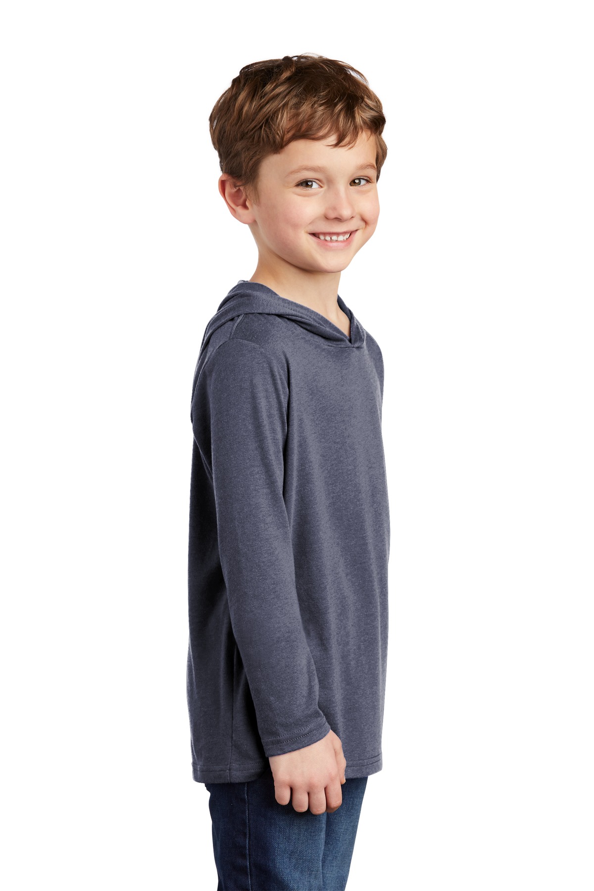 DT139Y District Youth Perfect Tri Long Sleeve Hoodie - Siide Image