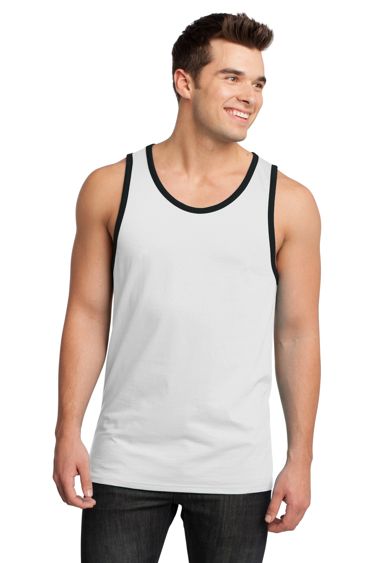 DT1500 District - Young Mens Cotton Ringer Tank