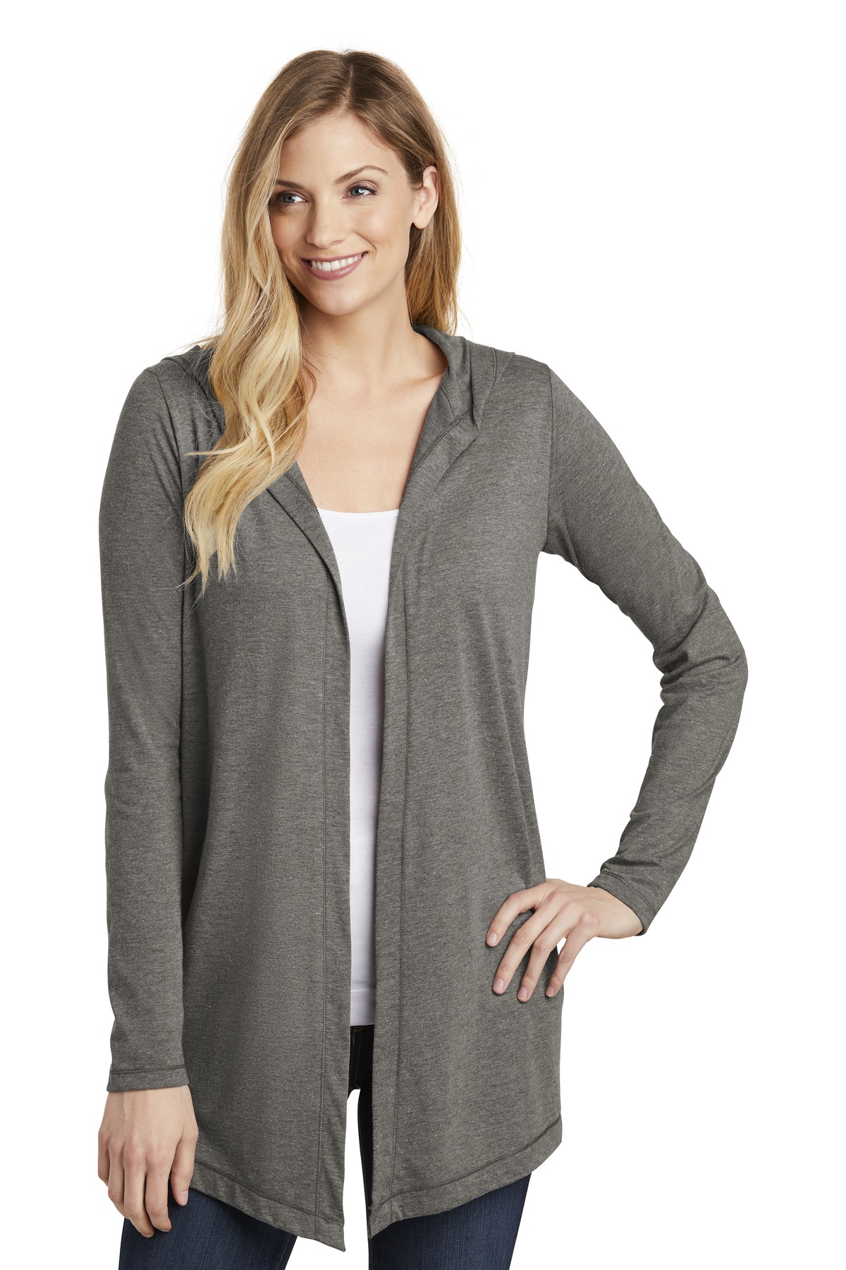 DT156 District Womens Perfect Tri Hooded Cardigan. DT156 District Womens Perfect Tri Hooded Cardigan.