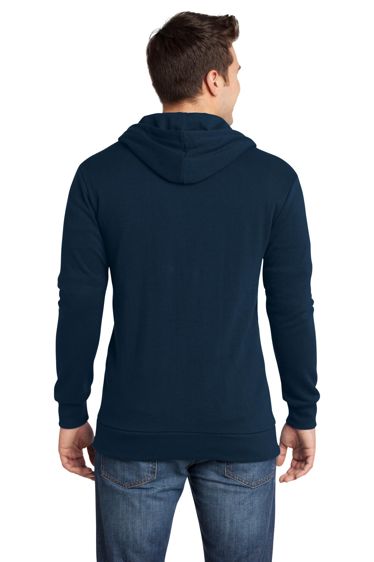 District Screen Print DT190 - Young Mens Core Fleece Full-Zip Hoodie - Back Image