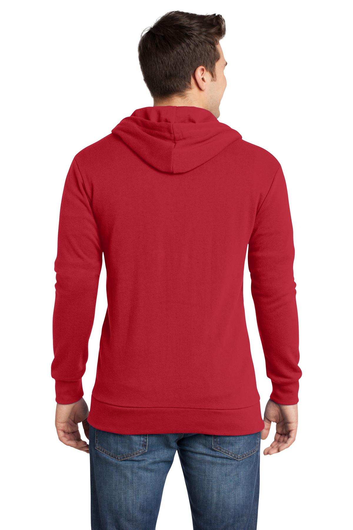 DT190 District - Young Mens Core Fleece Full-Zip Hoodie - Back Image