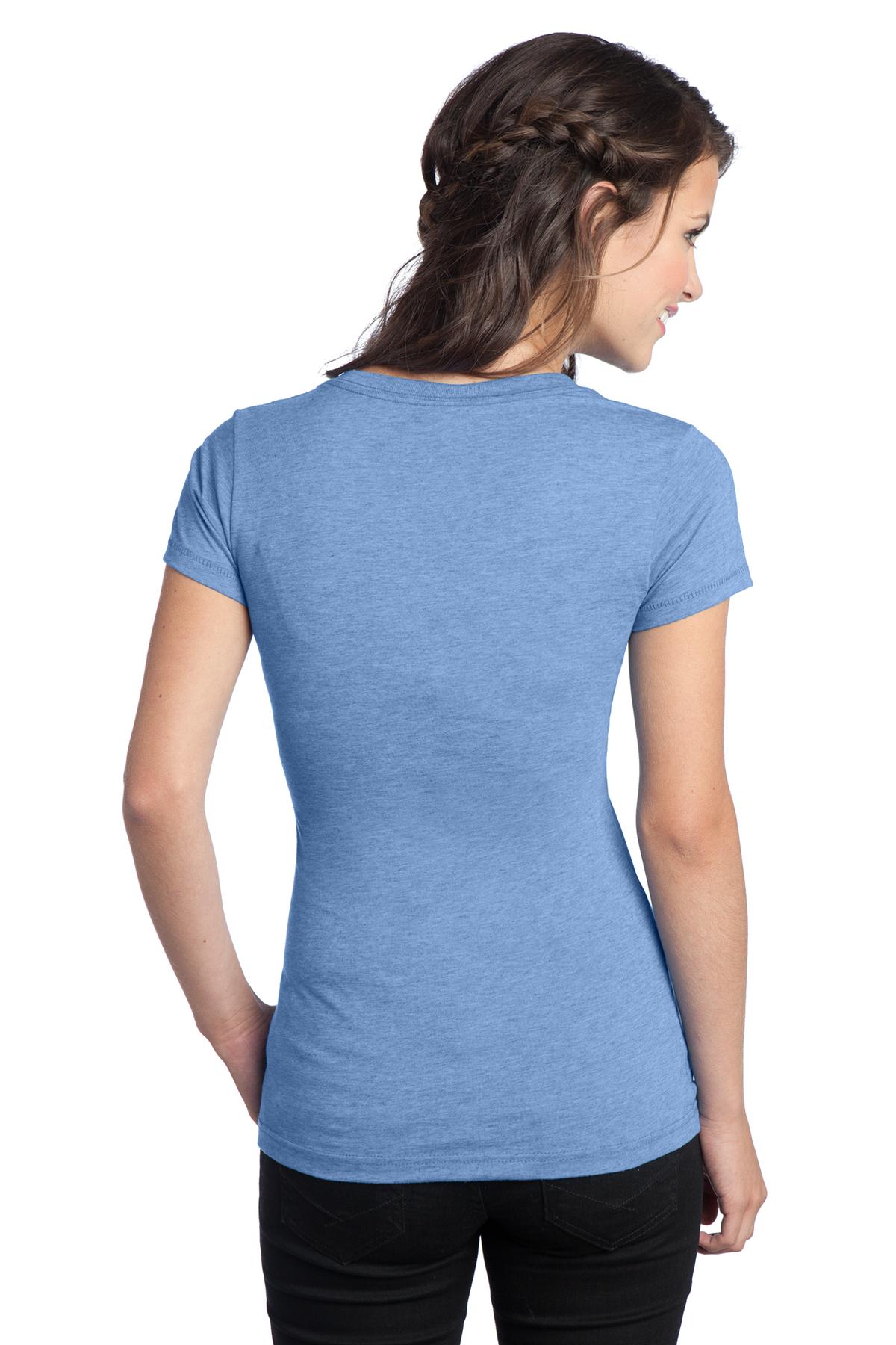 DT242V District Juniors Tri-Blend V-Neck Tee. - Back Image