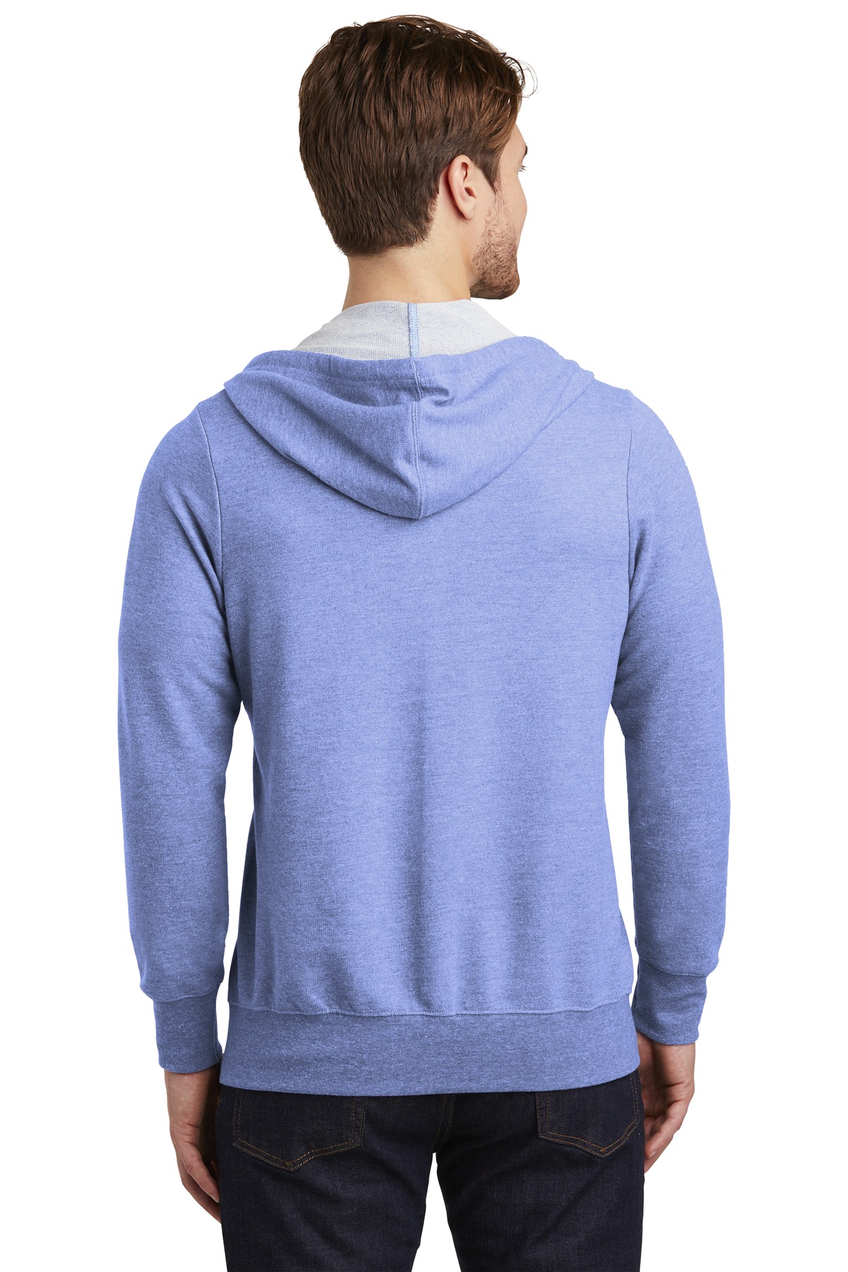 DT356 District Perfect Tri French Terry Full-Zip Hoodie. - Back Image