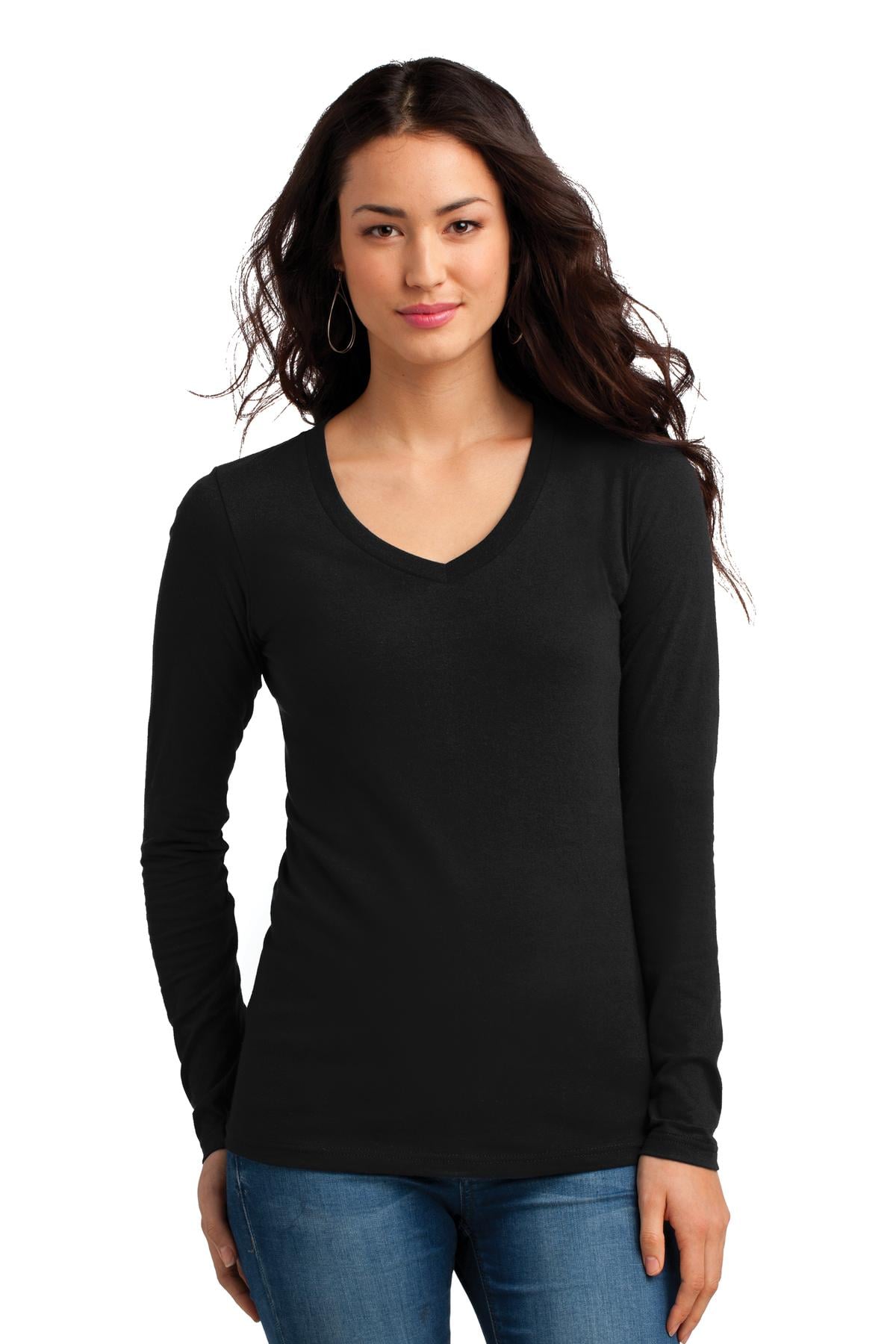 DT5201 District Juniors The Concert Tee Long Sleeve V-Neck.