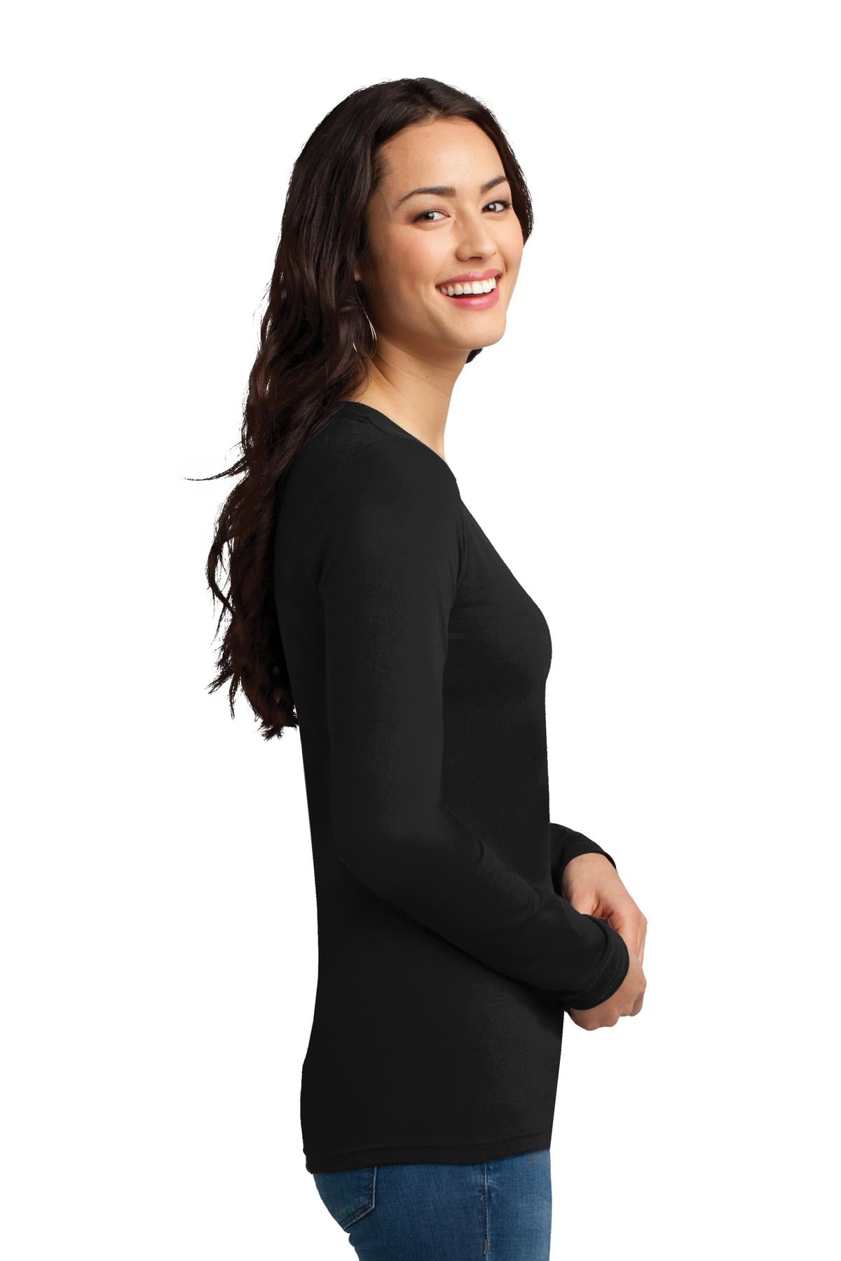 DT5201 District Juniors The Concert Tee Long Sleeve V-Neck. - Siide Image