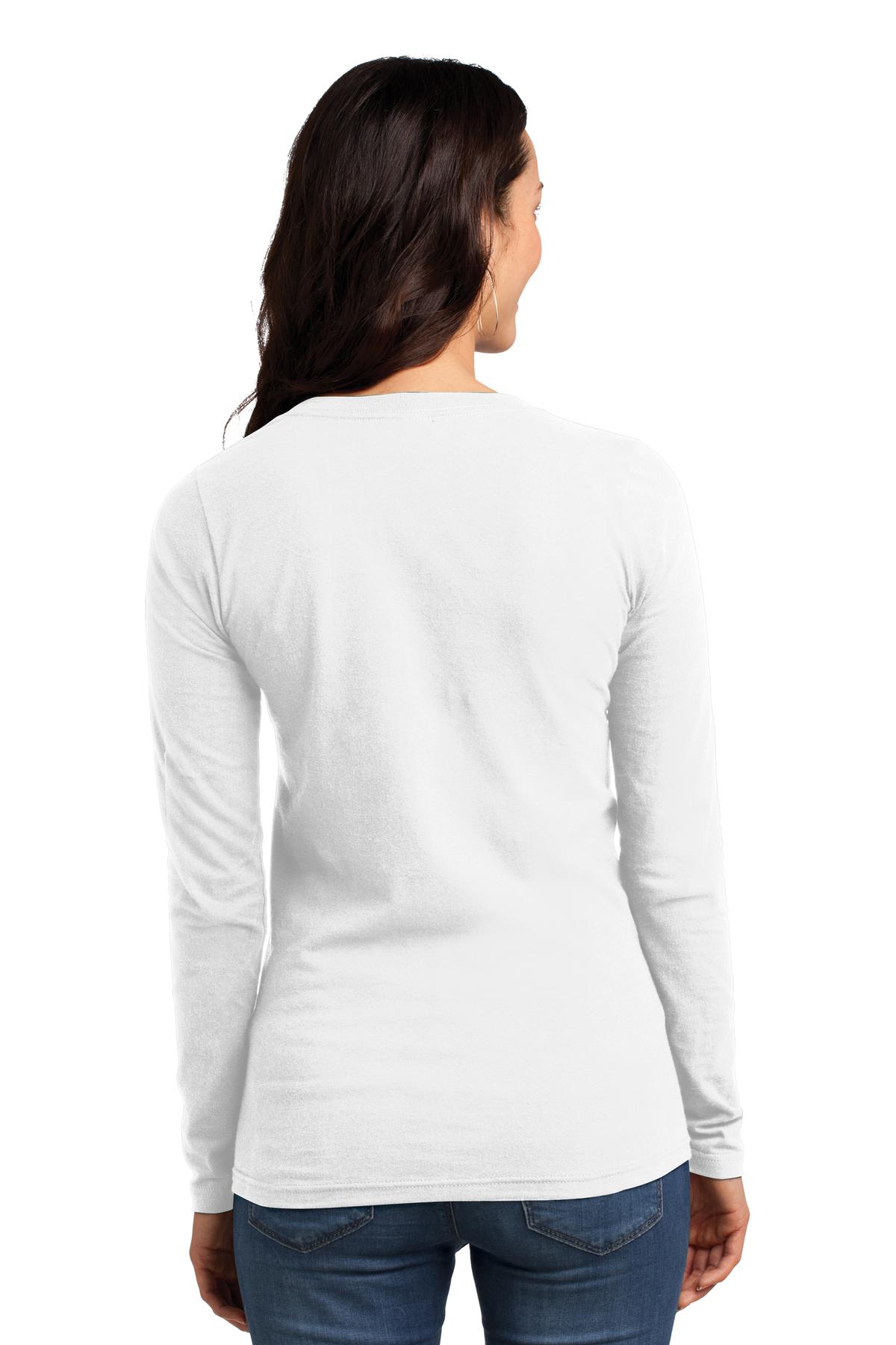 DT5201 District Juniors The Concert Tee Long Sleeve V-Neck. - Back Image