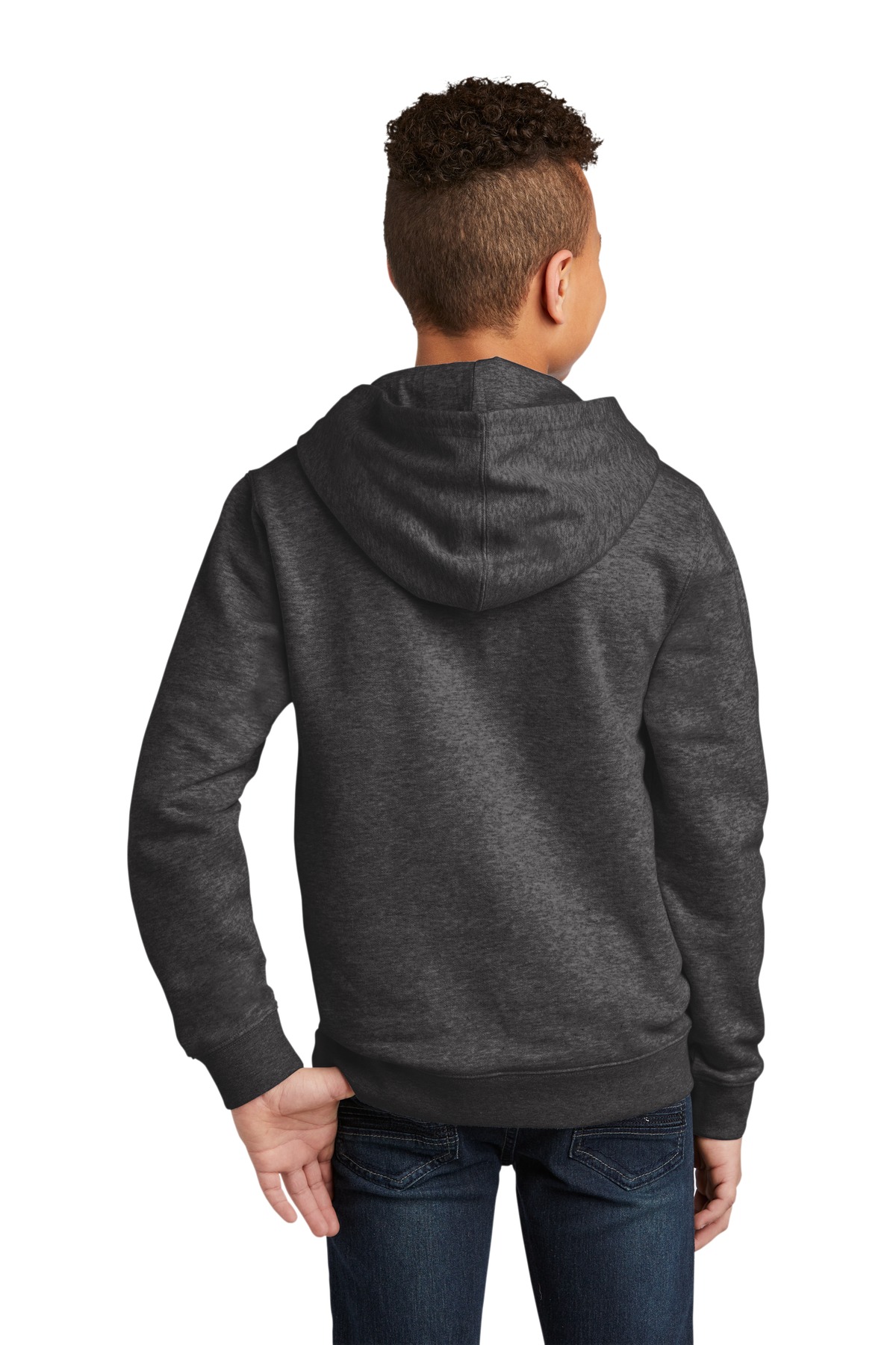 DT6100Y District Youth V.I.T. Fleece Hoodie - Back Image