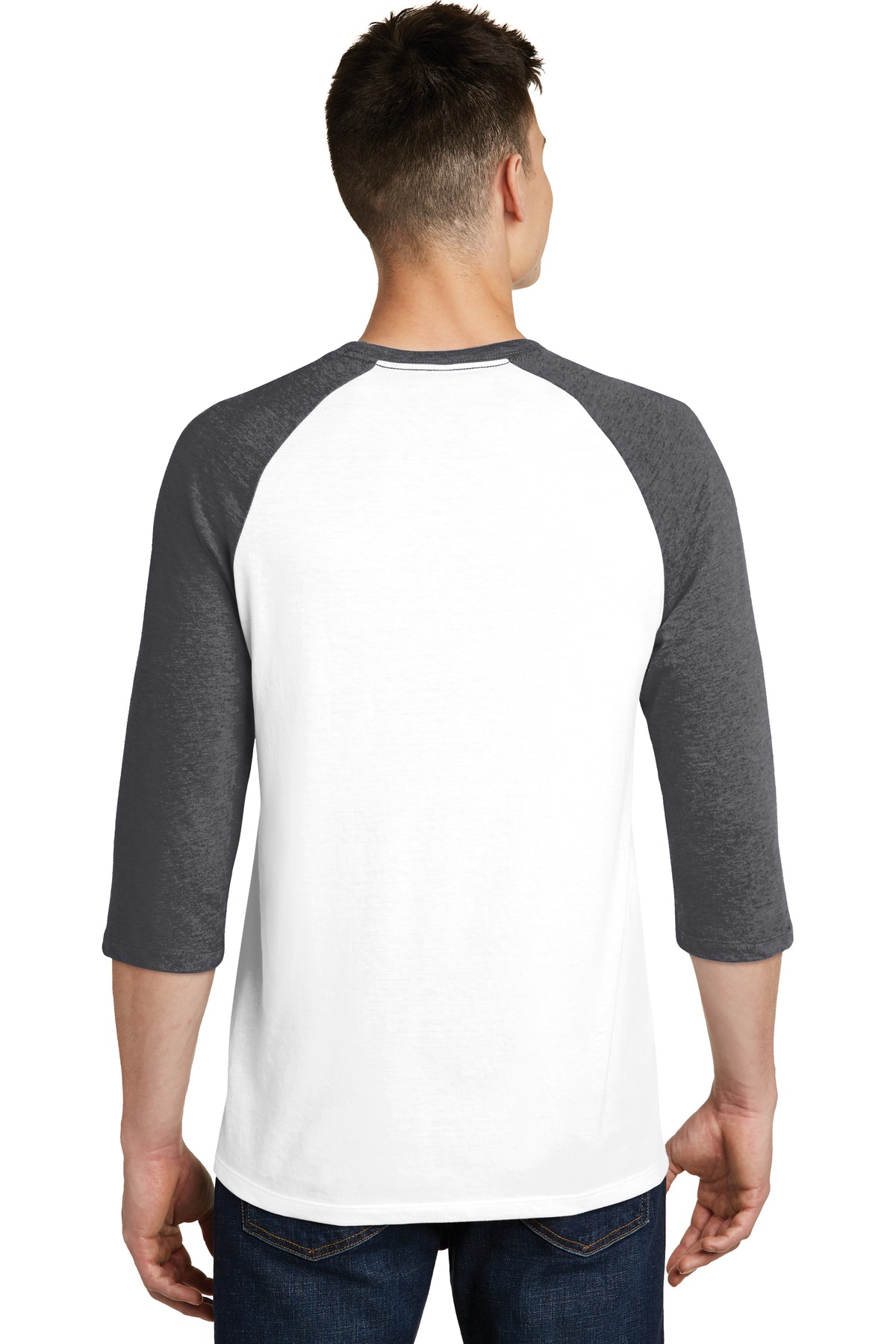 DT6210 District Very Important Tee 3/4-Sleeve Raglan. - Back Image
