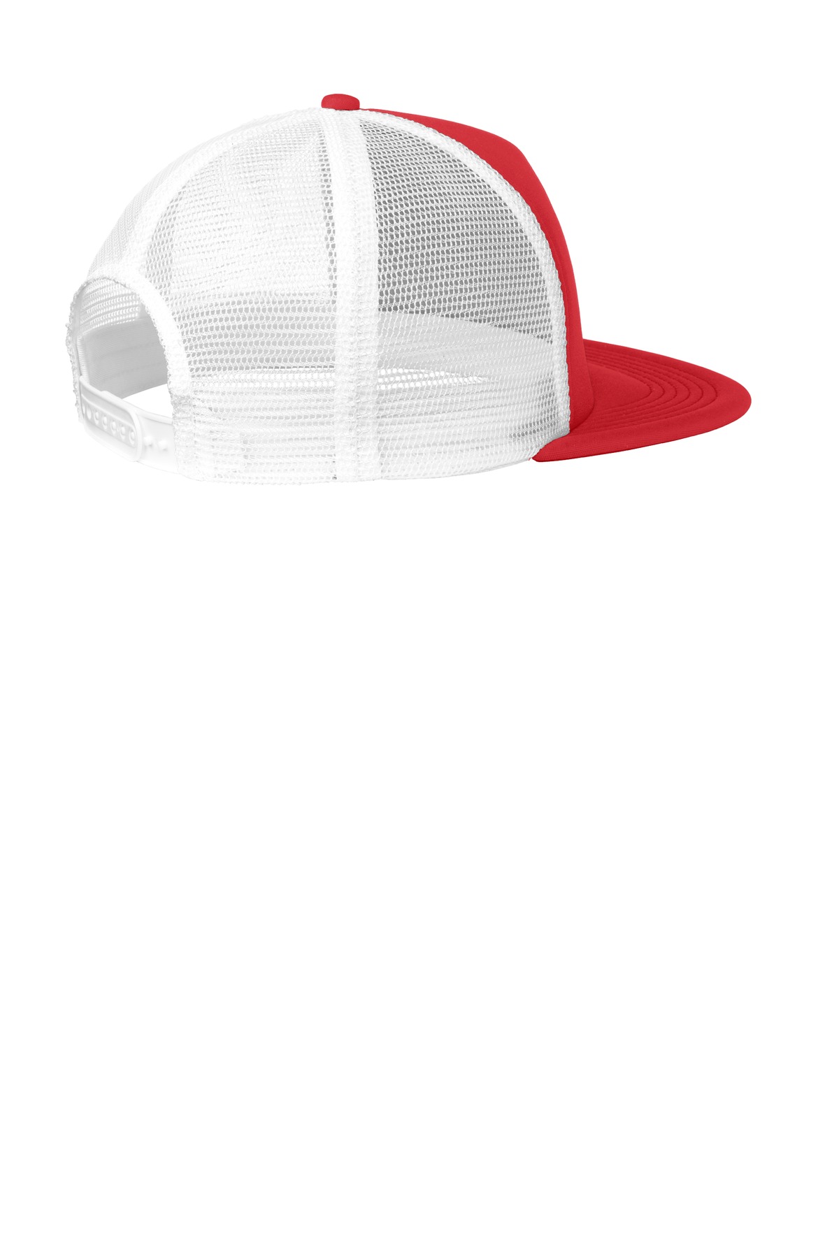 DT624 District Flat Bill Snapback Trucker Cap. - Back Image