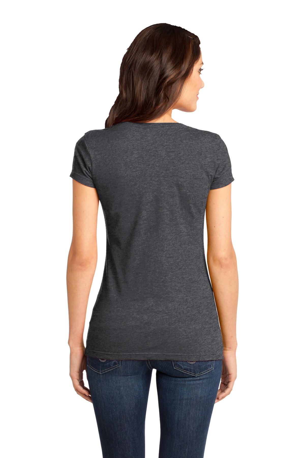 DT6501 District - Juniors Very Important Tee V-Neck. - Back Image