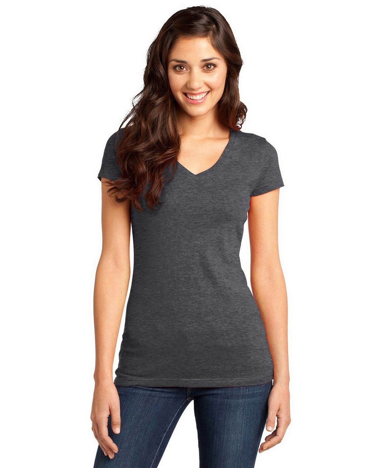 DT6501 District - Juniors Very Important Tee V-Neck.