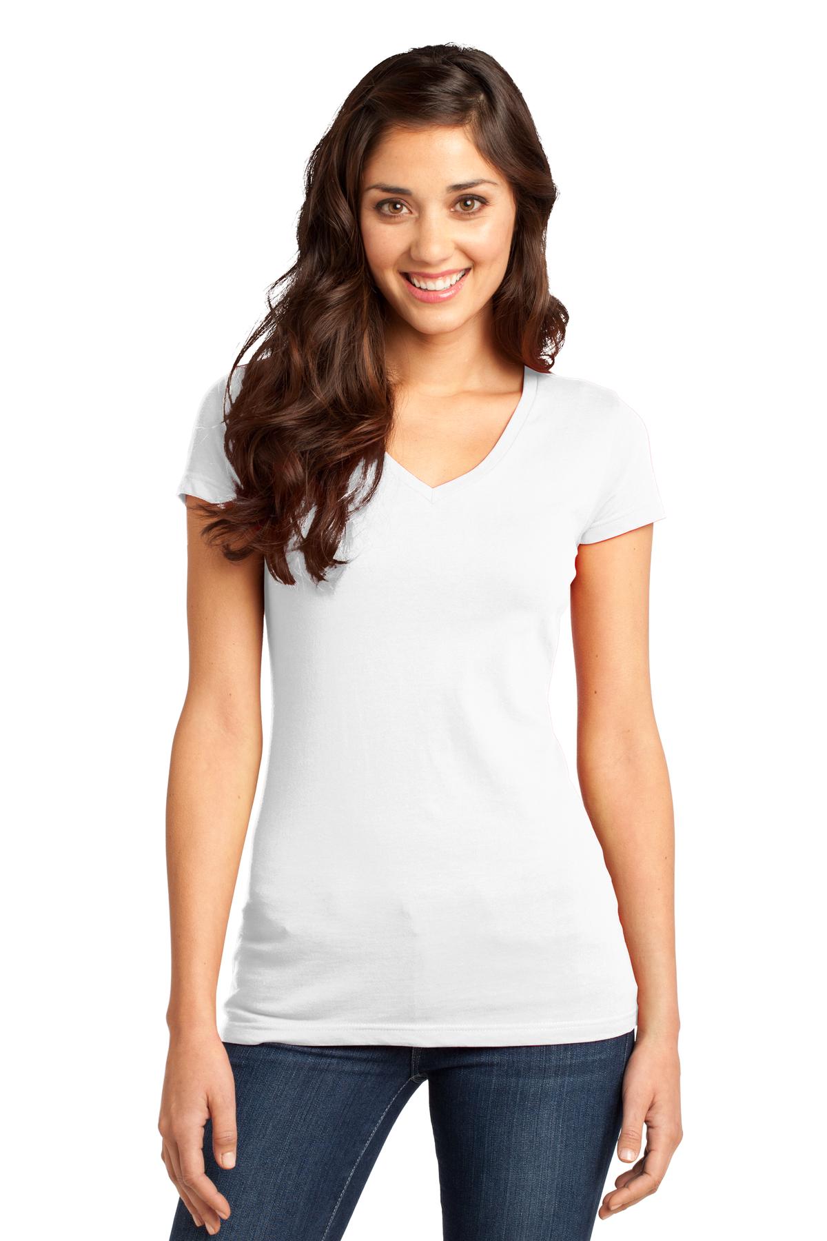 DT6501 District - Juniors Very Important Tee V-Neck.