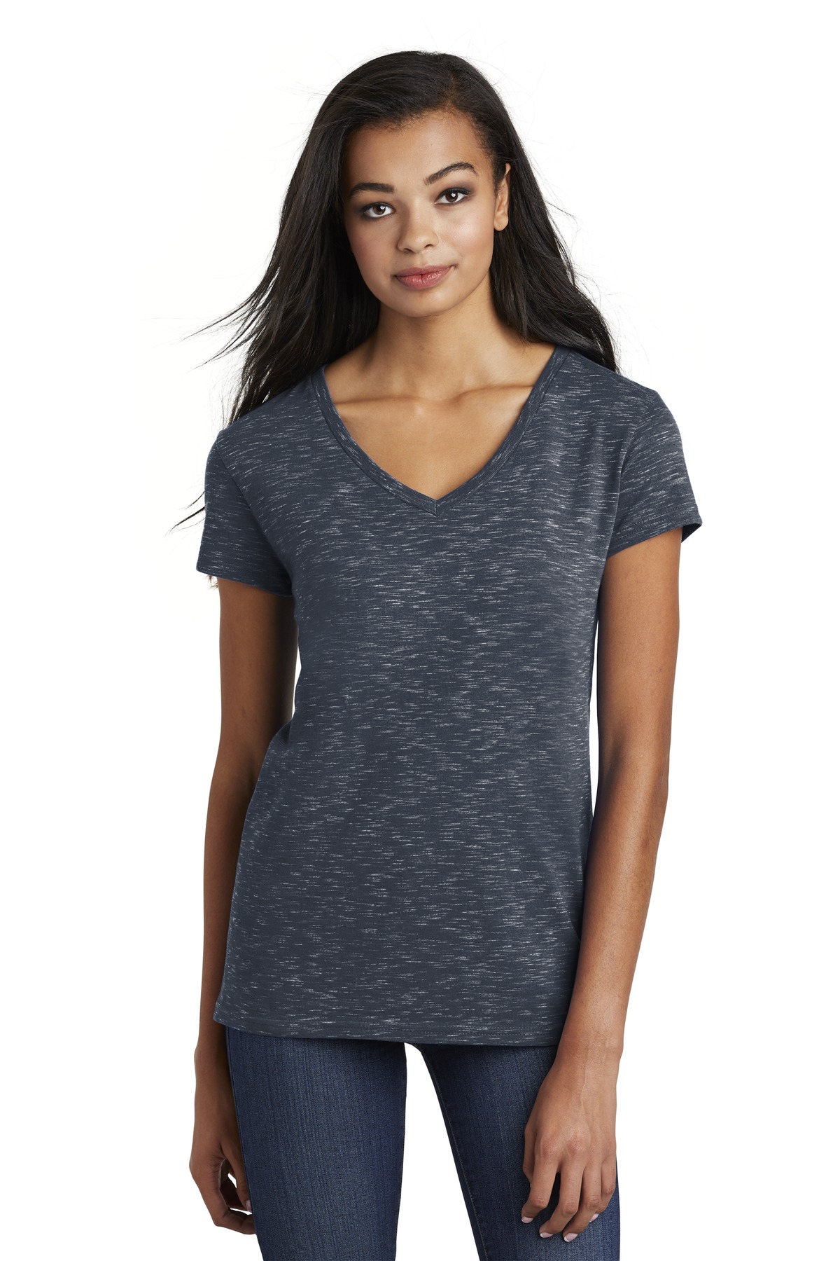 DT664 District Womens Medal V-Neck Tee.