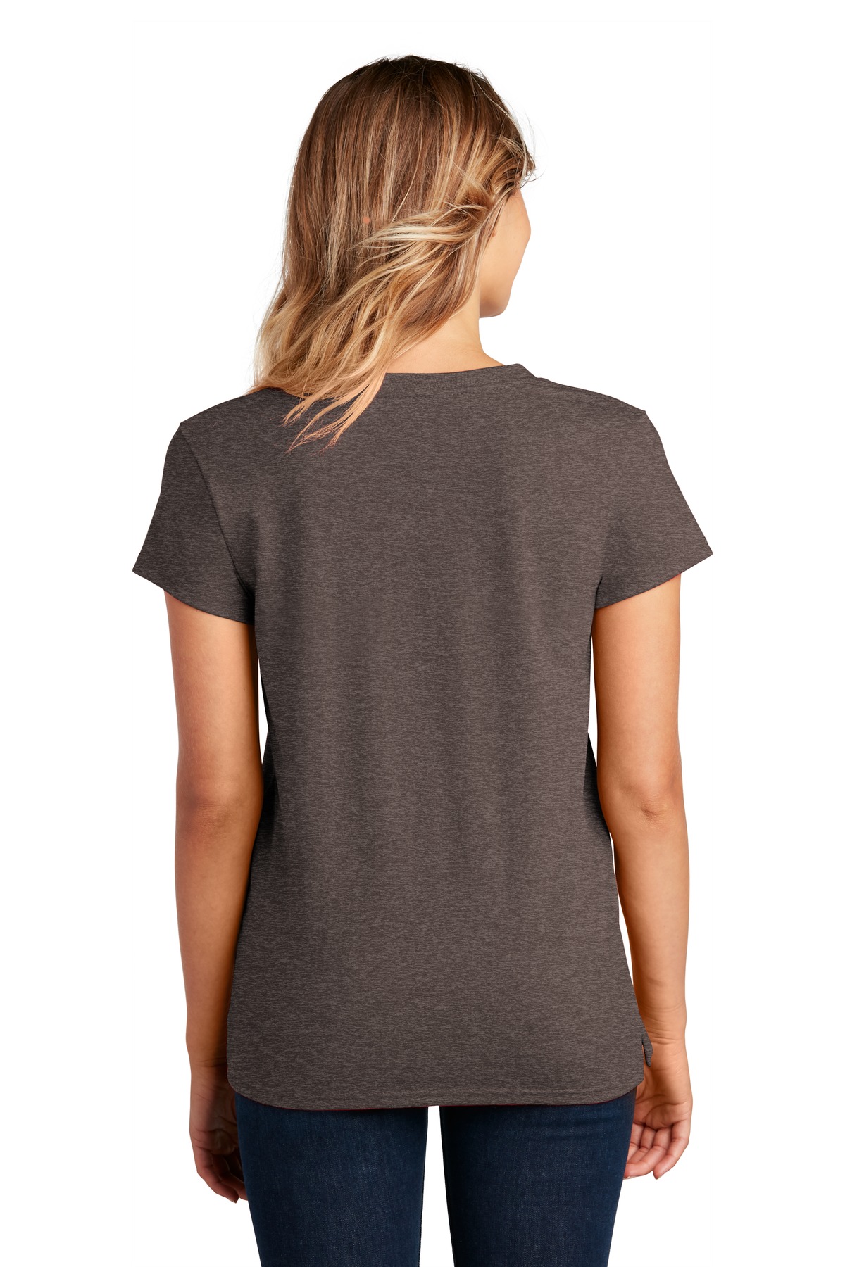 DT8001 District Womens Re-Tee V-Neck - Back Image