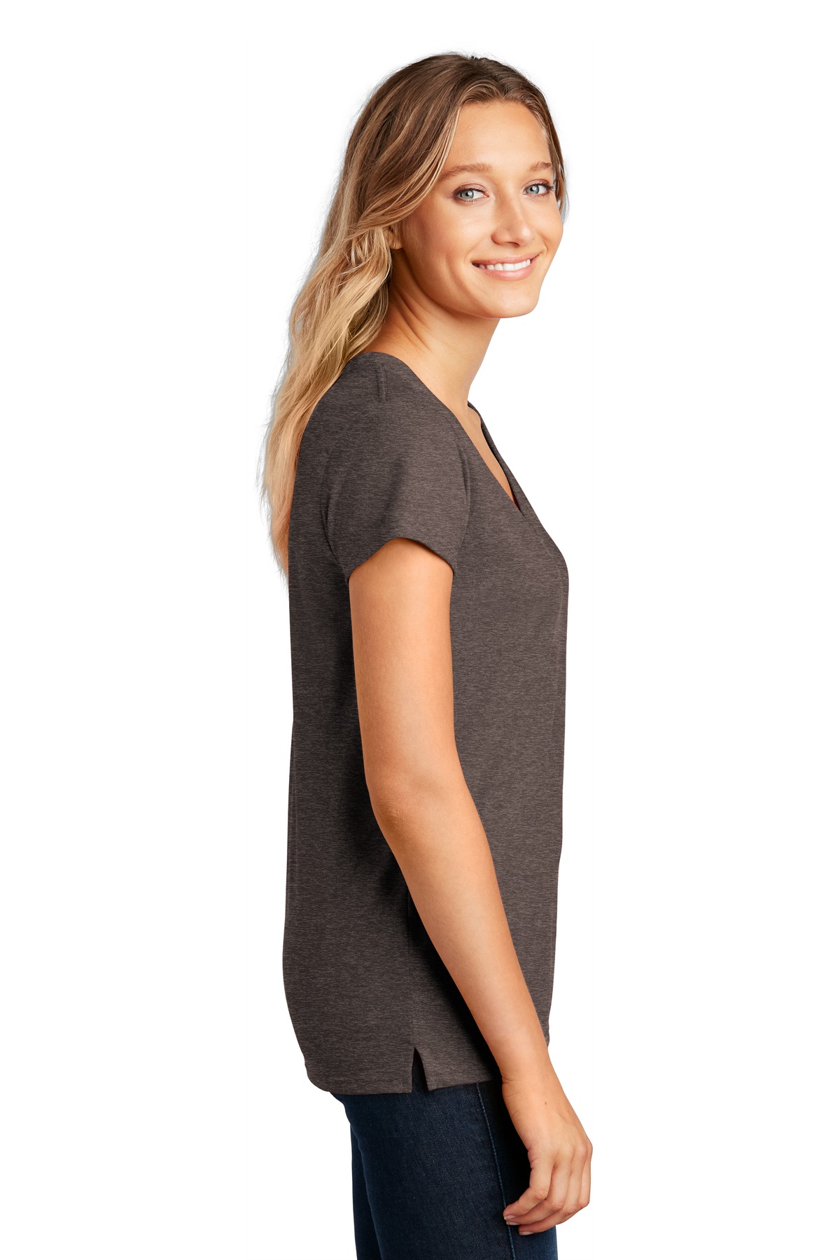 DT8001 District Womens Re-Tee V-Neck - Siide Image