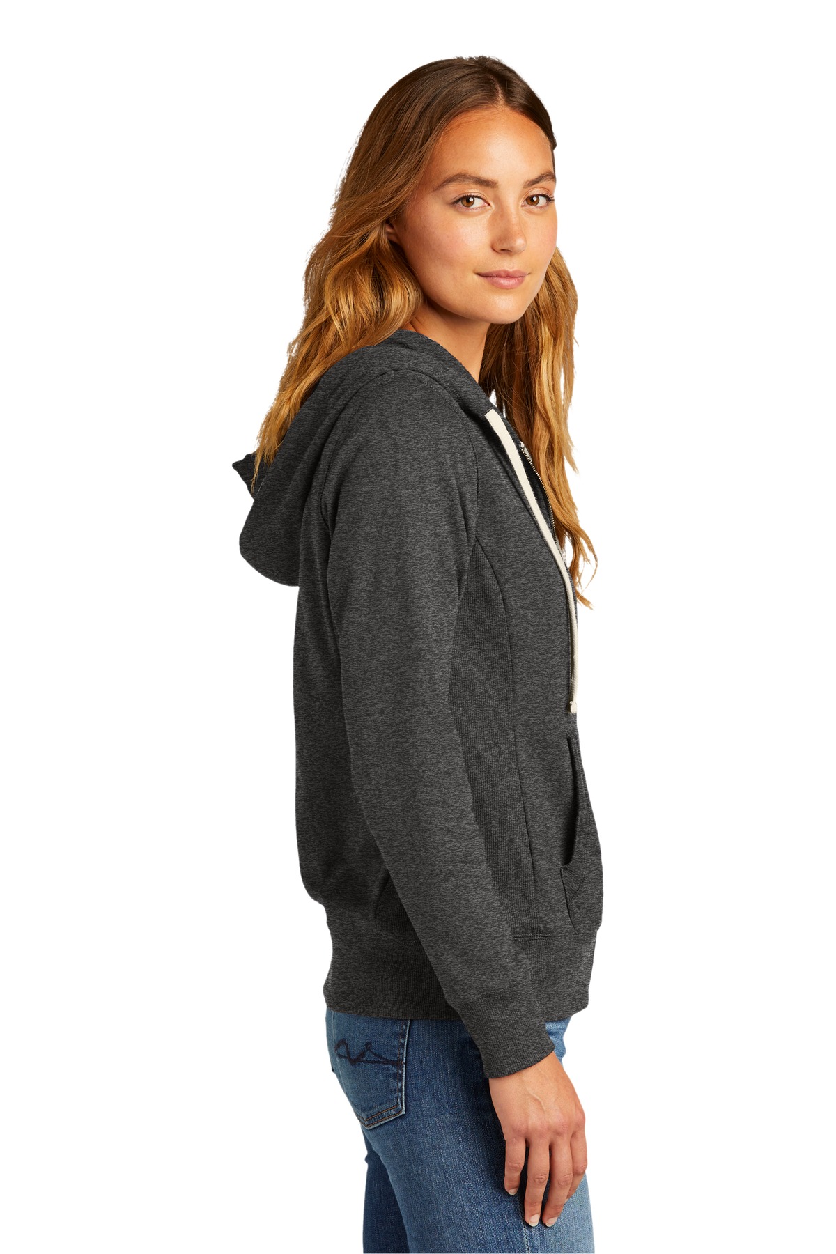 DT8103 District Womens Re-Fleece Full-Zip Hoodie - Siide Image