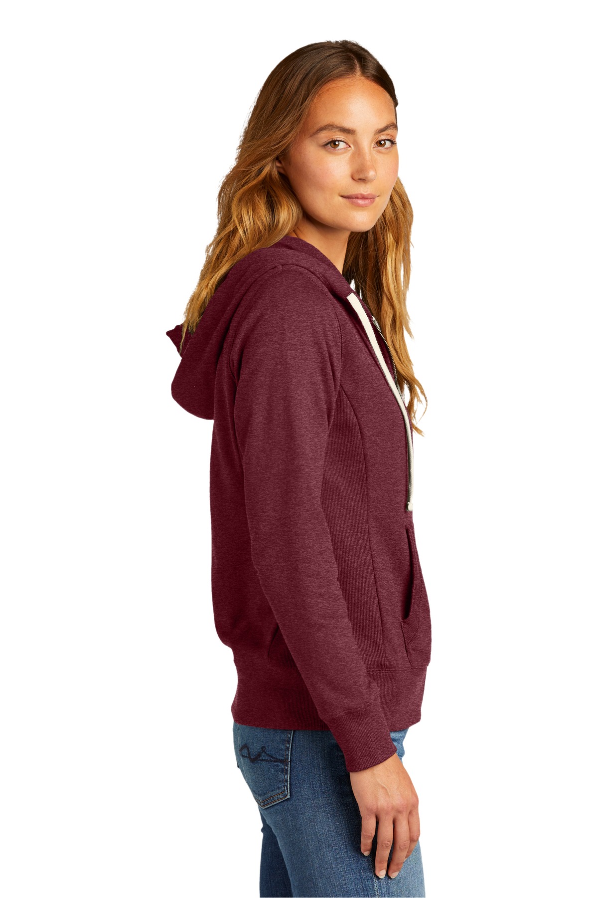 DT8103 District Womens Re-Fleece Full-Zip Hoodie DT8103 District Womens Re-Fleece Full-Zip Hoodie - Siide Image