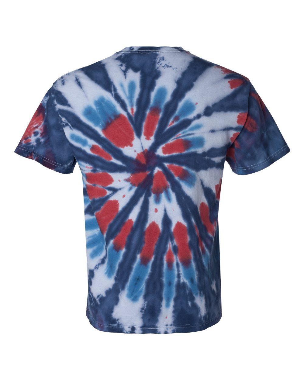 200T2 Dyenomite Multi-Color Cut-Spiral Short Sleeve T-Shirt - Back Image