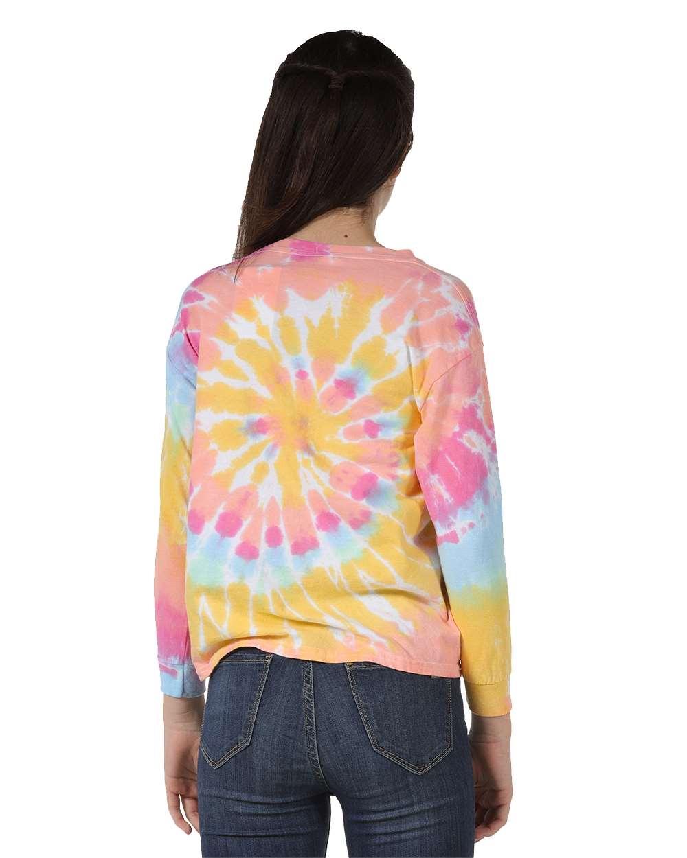 24BMS Dyenomite Youth Spiral Tie Dye Long Sleeve - Back Image