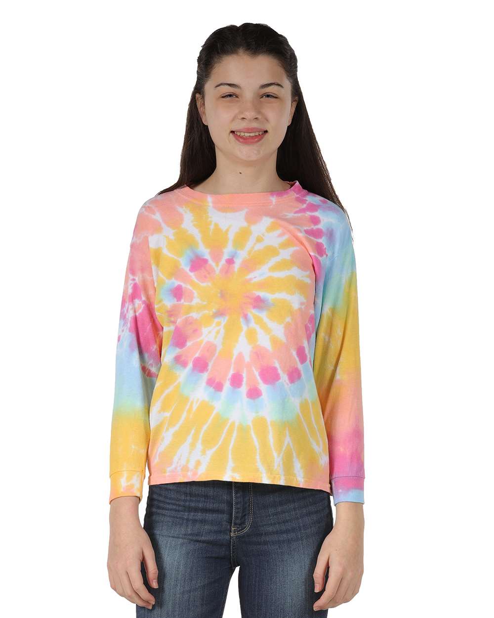 24BMS Dyenomite Youth Spiral Tie Dye Long Sleeve