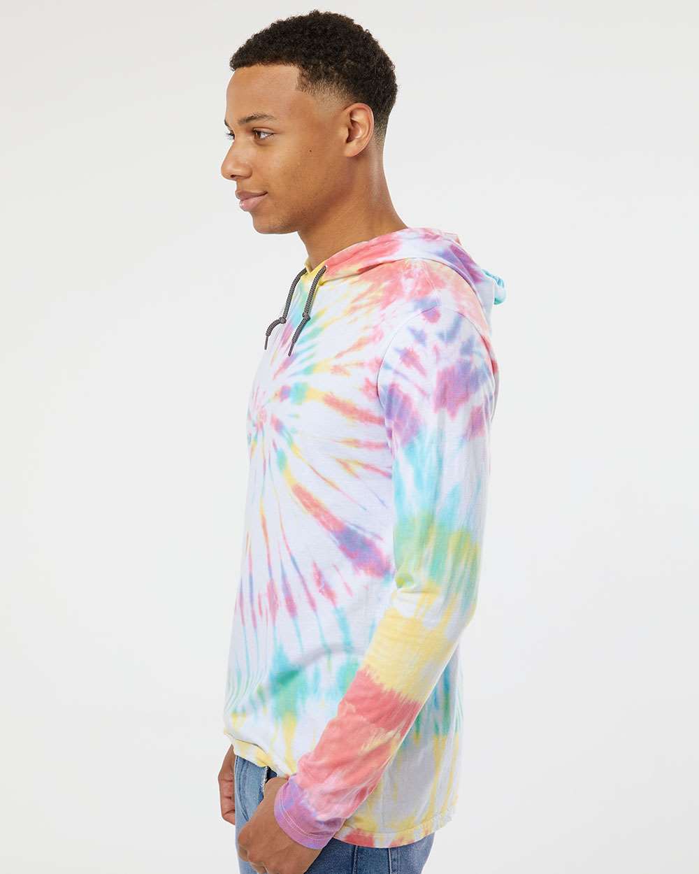 430VR Dyenomite Tie-Dyed Hooded Pullover T-Shirt 430VR Dyenomite Tie-Dyed Hooded Pullover T-Shirt - Siide Image
