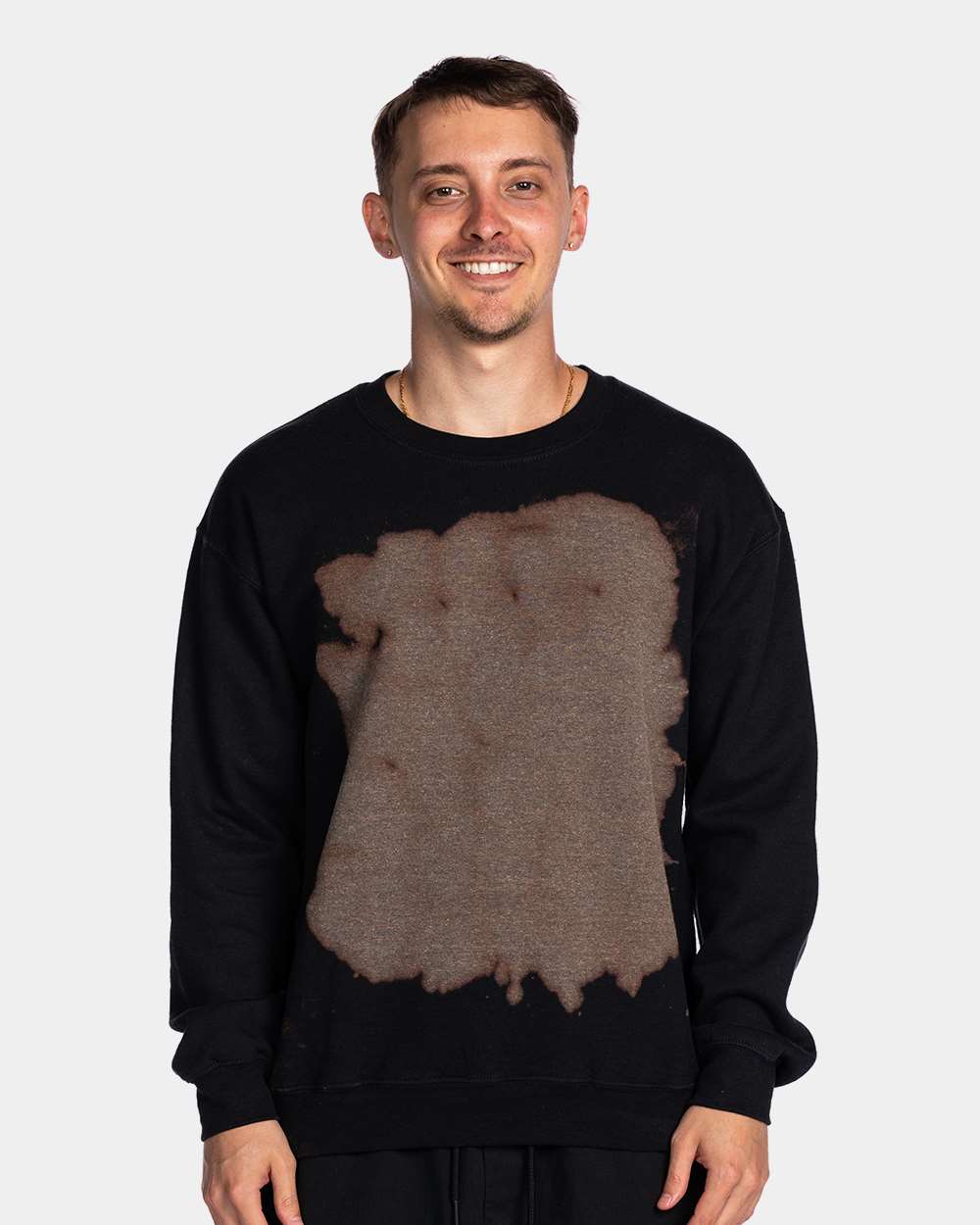 681BW Dyenomite Essential Fleece Bleach Wash Crewneck Sweatshirt Zoom Image