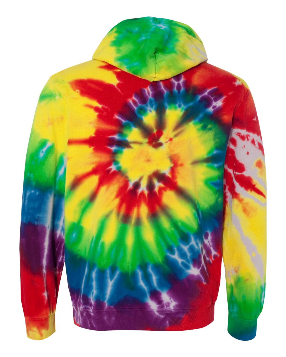 854MS Dyenomite Multi-Color Spiral Pullover Hooded Sweatshirt - Back Image