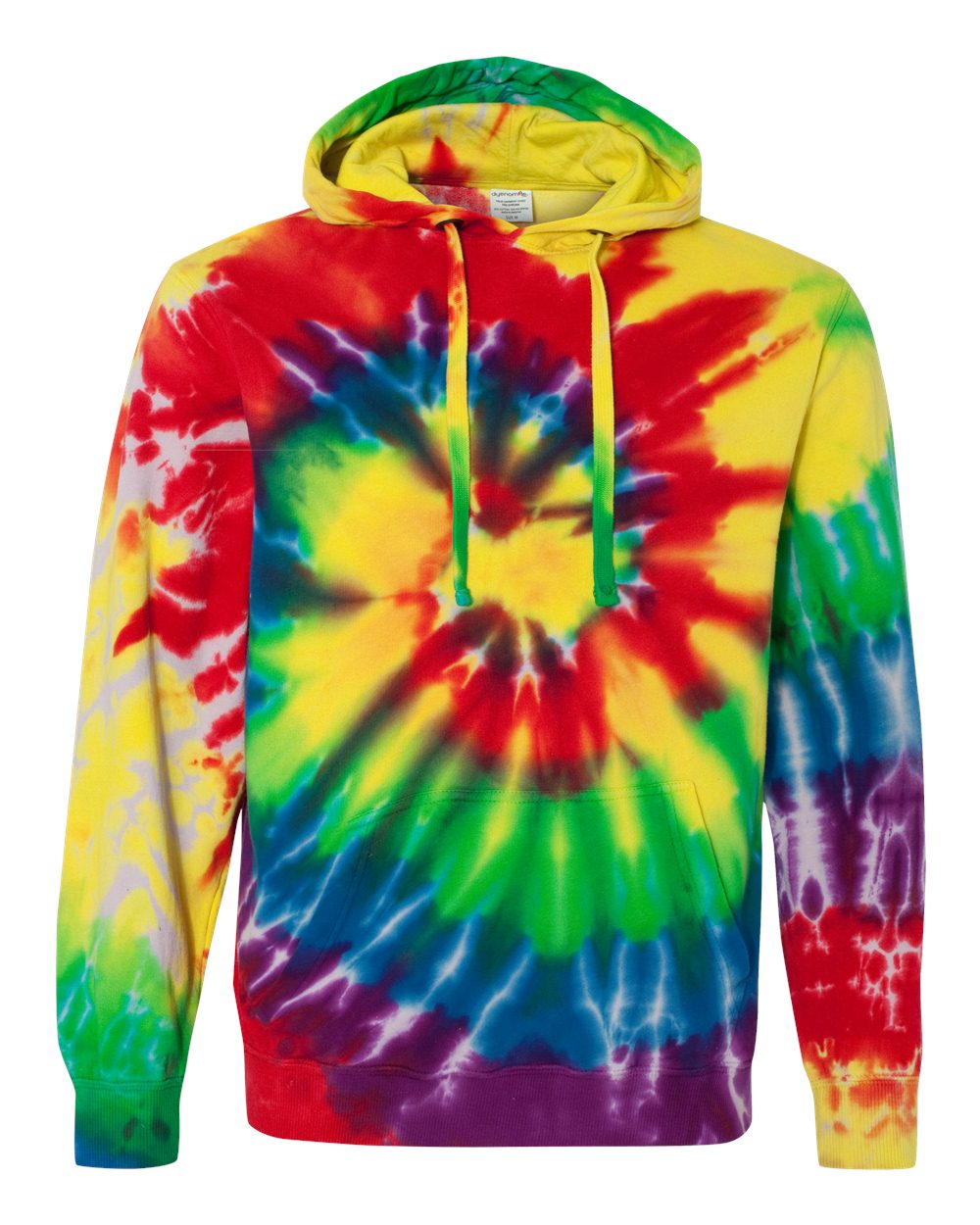 854MS Dyenomite Multi-Color Spiral Pullover Hooded Sweatshirt