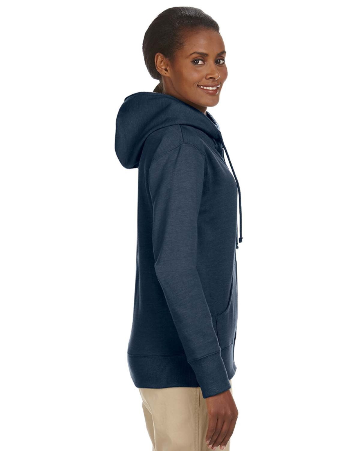 EC4580 econscious Ladies Organic/Recycled Heathered Fleece Full-Zip Hooded Sweatshirt - Siide Image