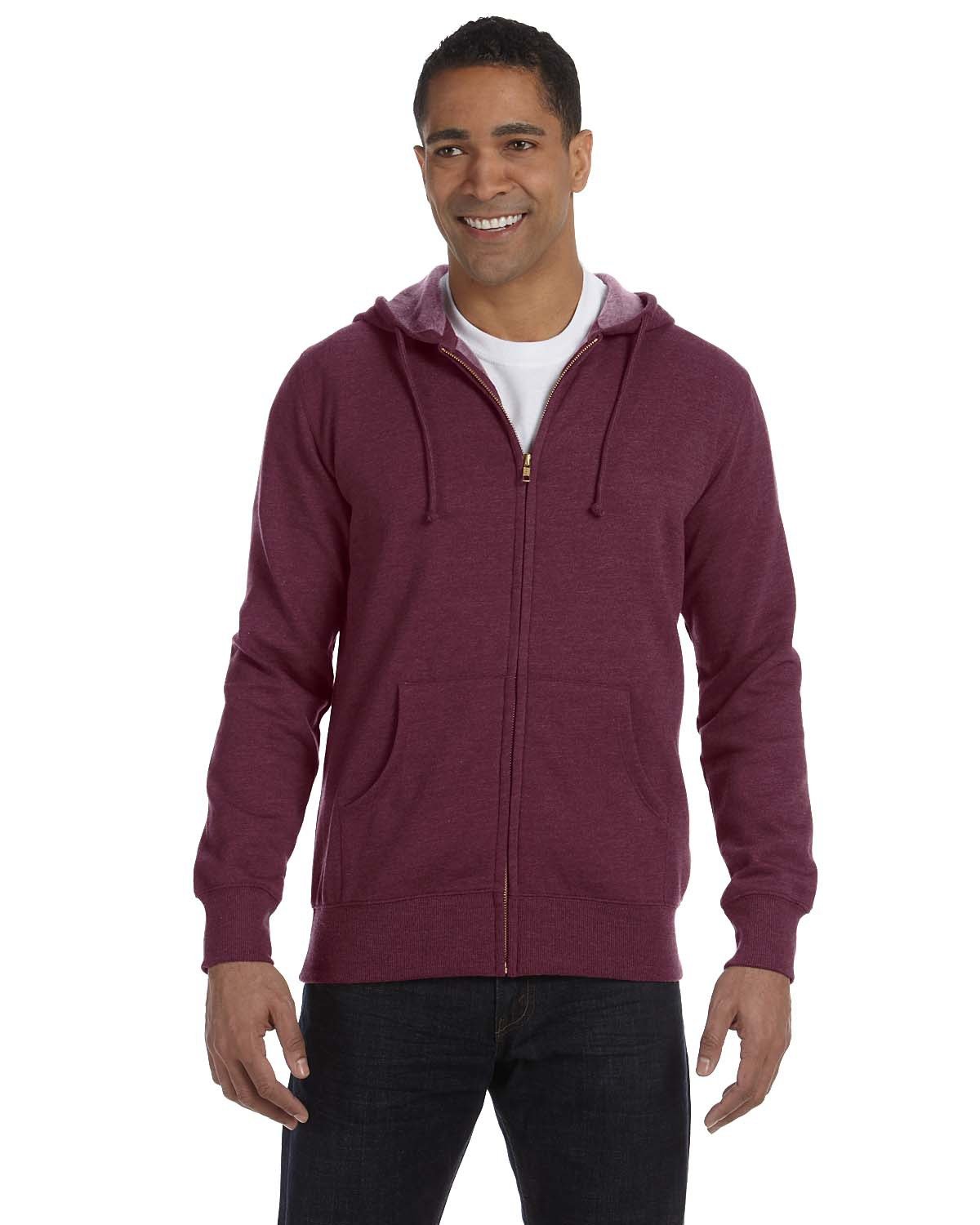EC5680 econscious Mens Organic/Recycled Heathered Full-Zip Hooded Sweatshirt Zoom Image