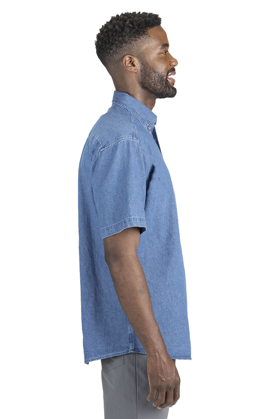 1013 Edwards DENIM MIDWEIGHT SHORT SLEEVE SHIRT - Siide Image
