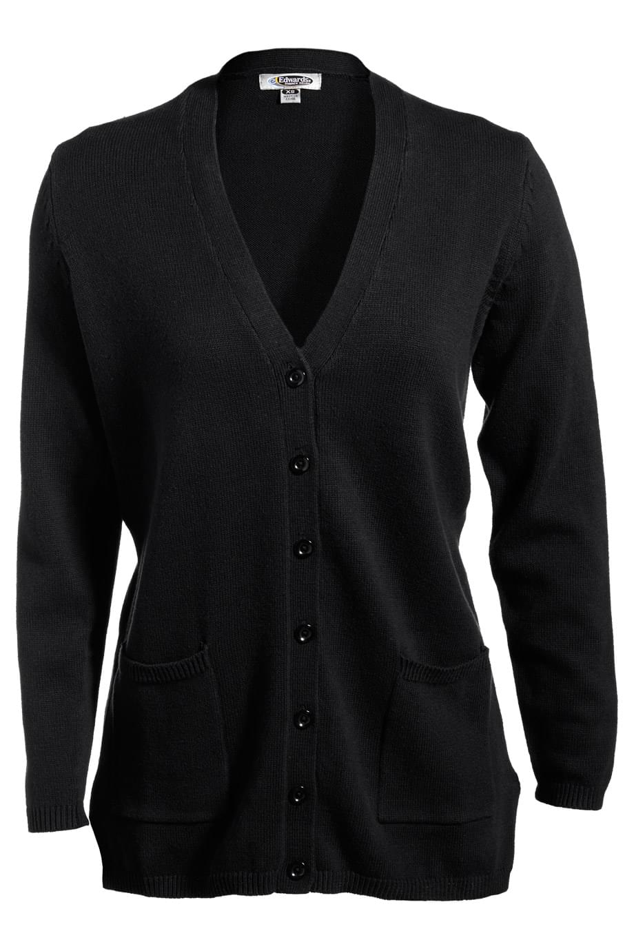 119 Edwards LADIES V-NECK LONG CARDIGAN SWEATER Zoom Image
