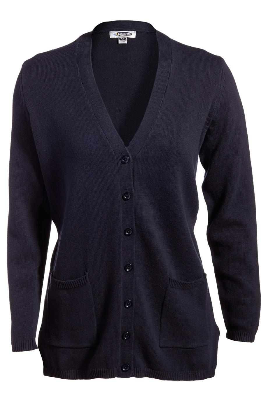 119 Edwards LADIES V-NECK LONG CARDIGAN SWEATER