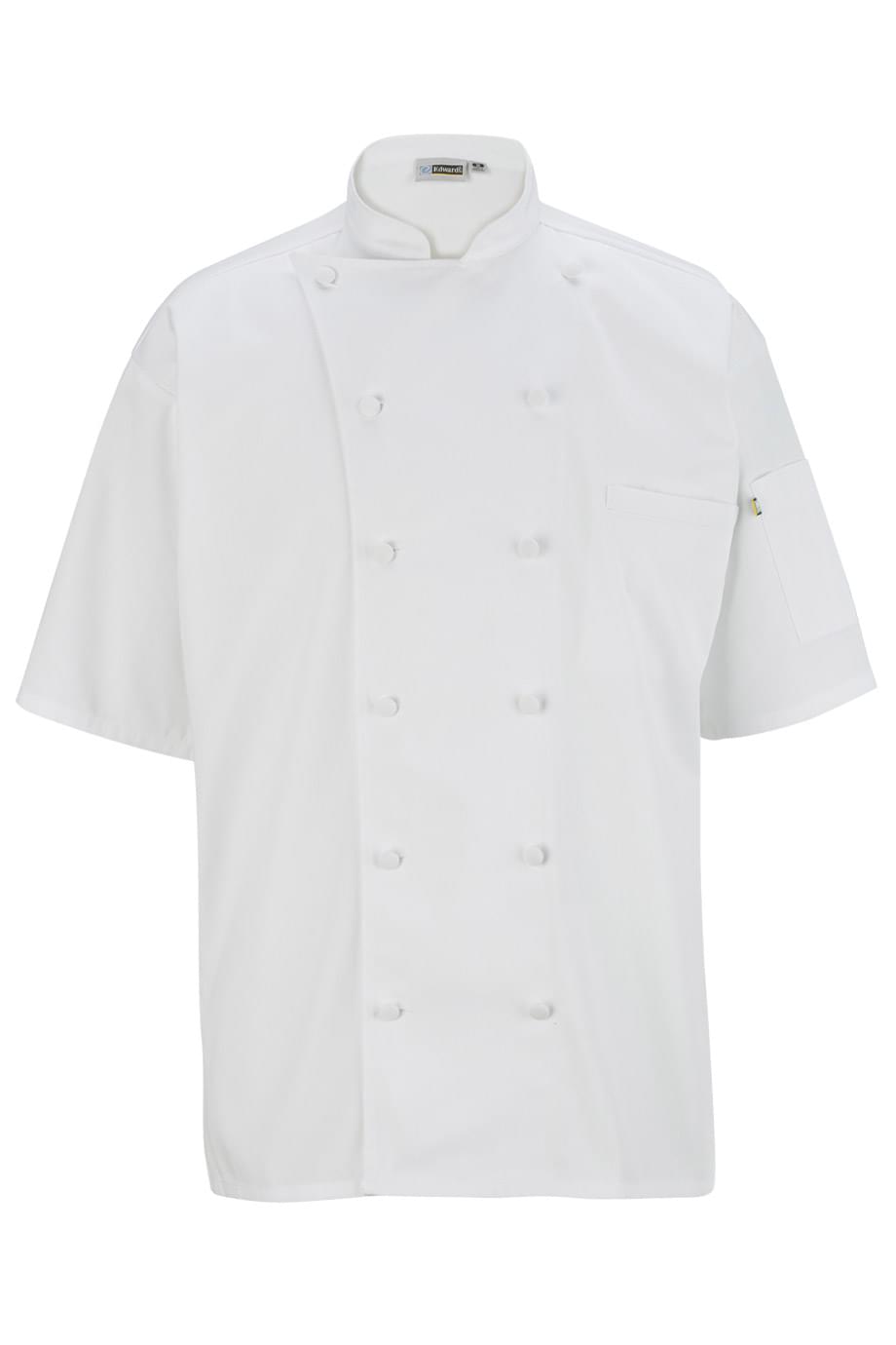 3331 Edwards 12 BUTTON SHORT SLEEVE CHEF COAT WITH MESH