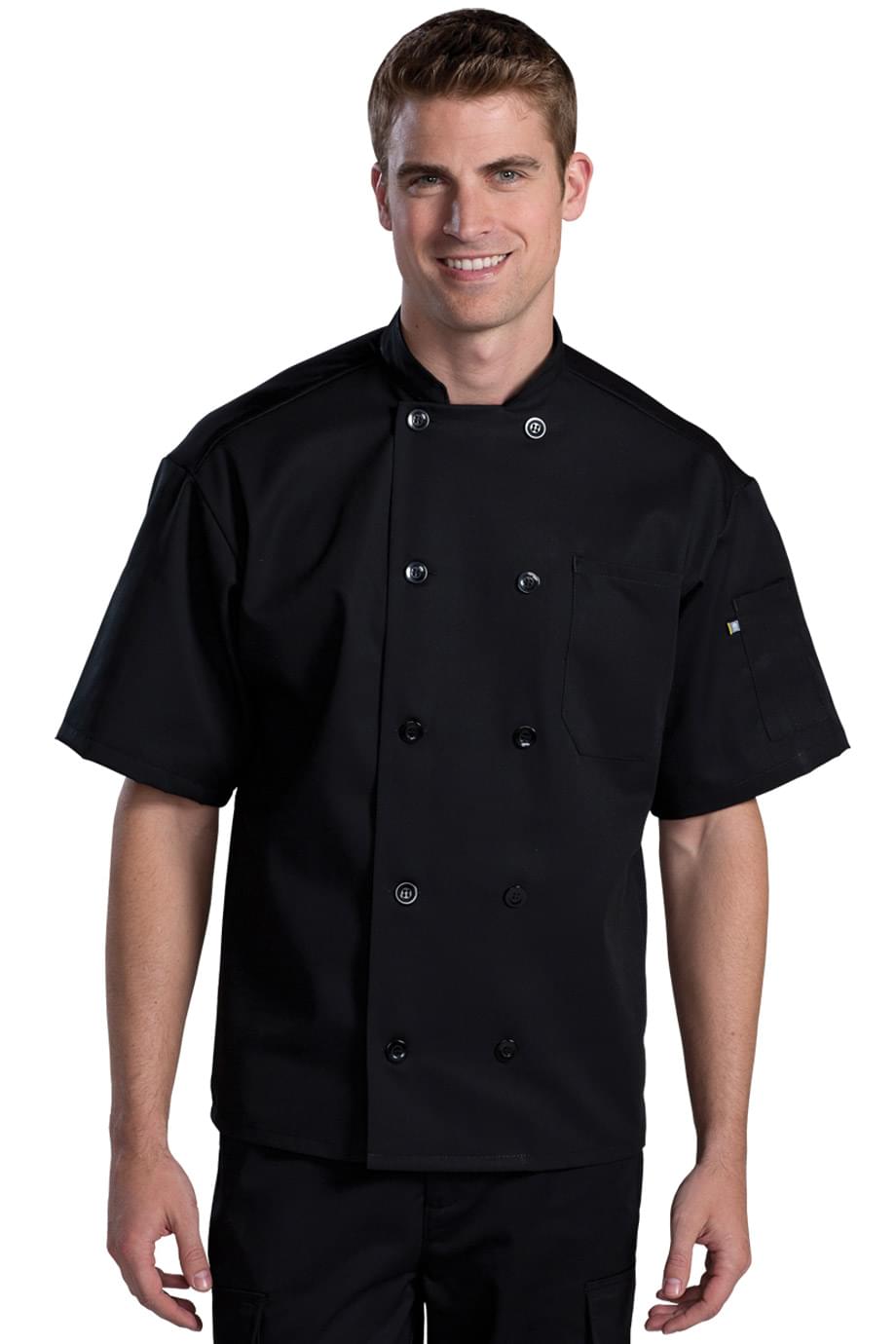 3333 Edwards 10 BUTTON SHORT SLEEVE CHEF COAT WITH MESH