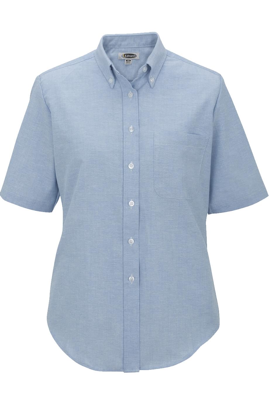 5027 Edwards LADIES SHORT SLEEVE OXFORD SHIRT